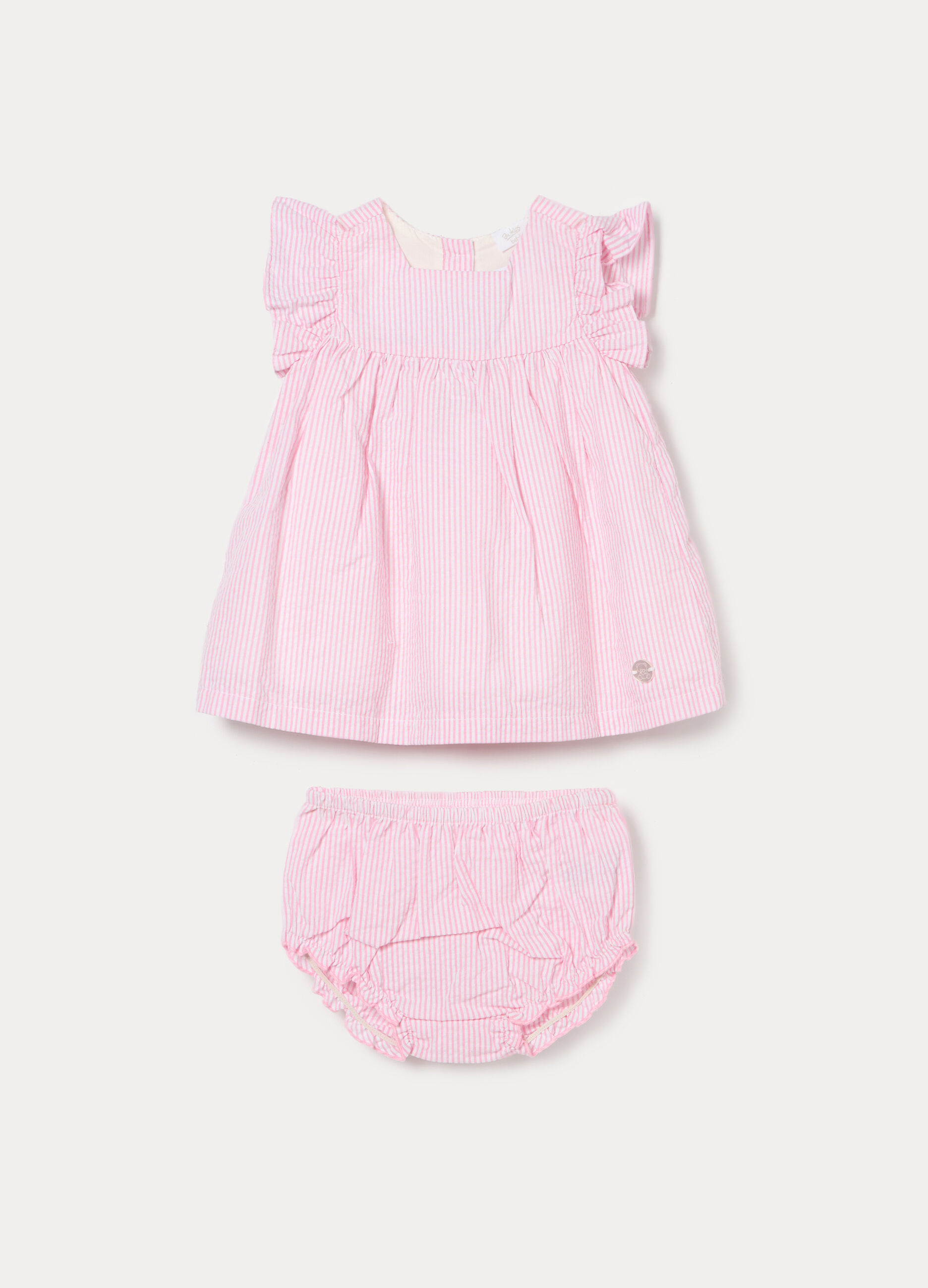 Set in misto cotone seersucker neonata_0