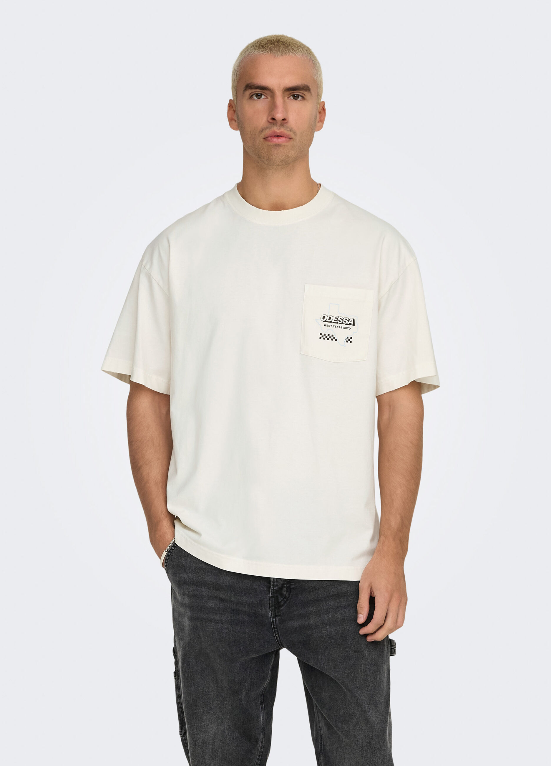 T-shirt oversize con stampa uomo_0