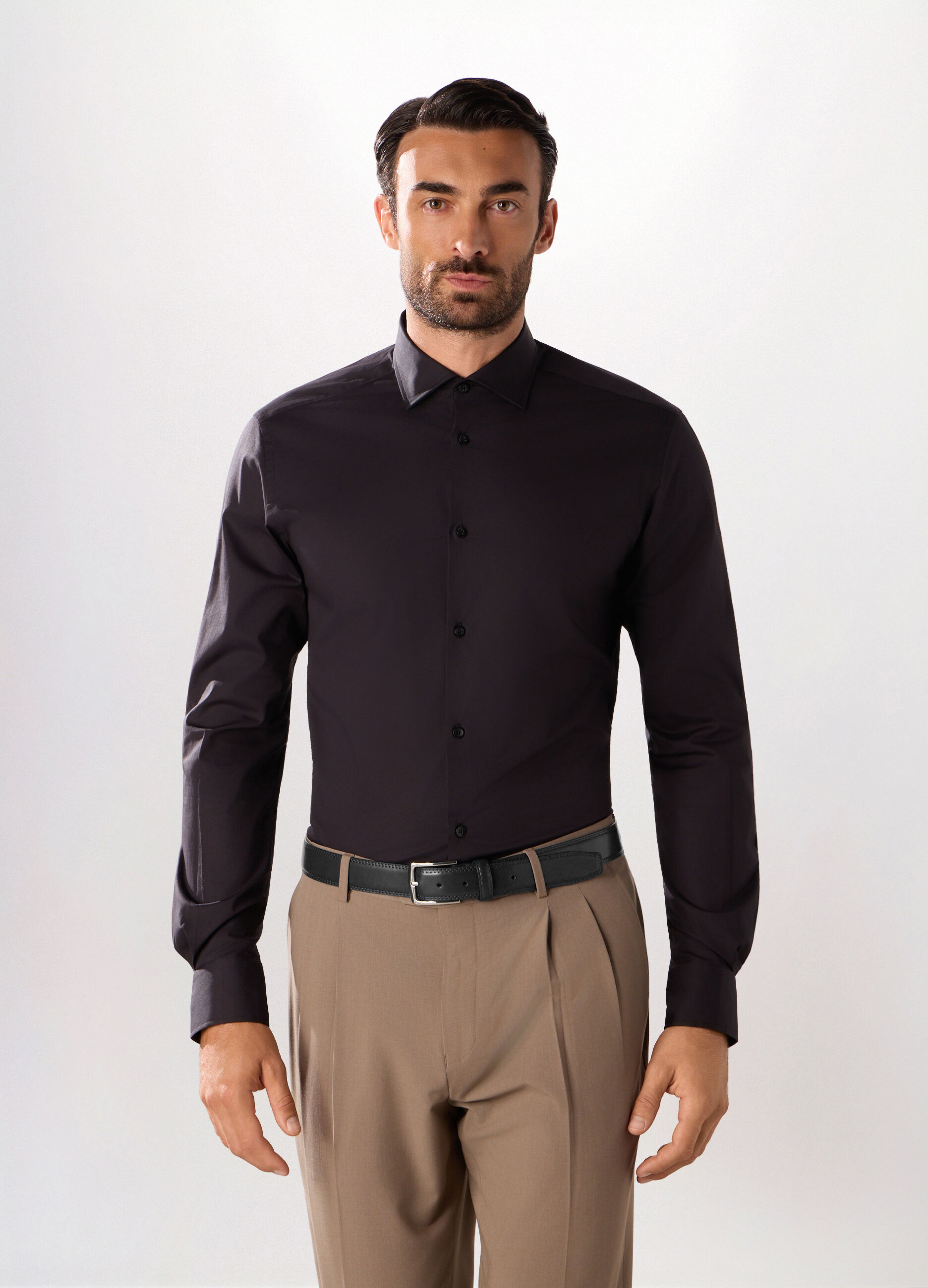Camicia slim fit in cotone stretch uomo_0