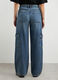 Pantaloni cargo in denim di puro cotone donna_1