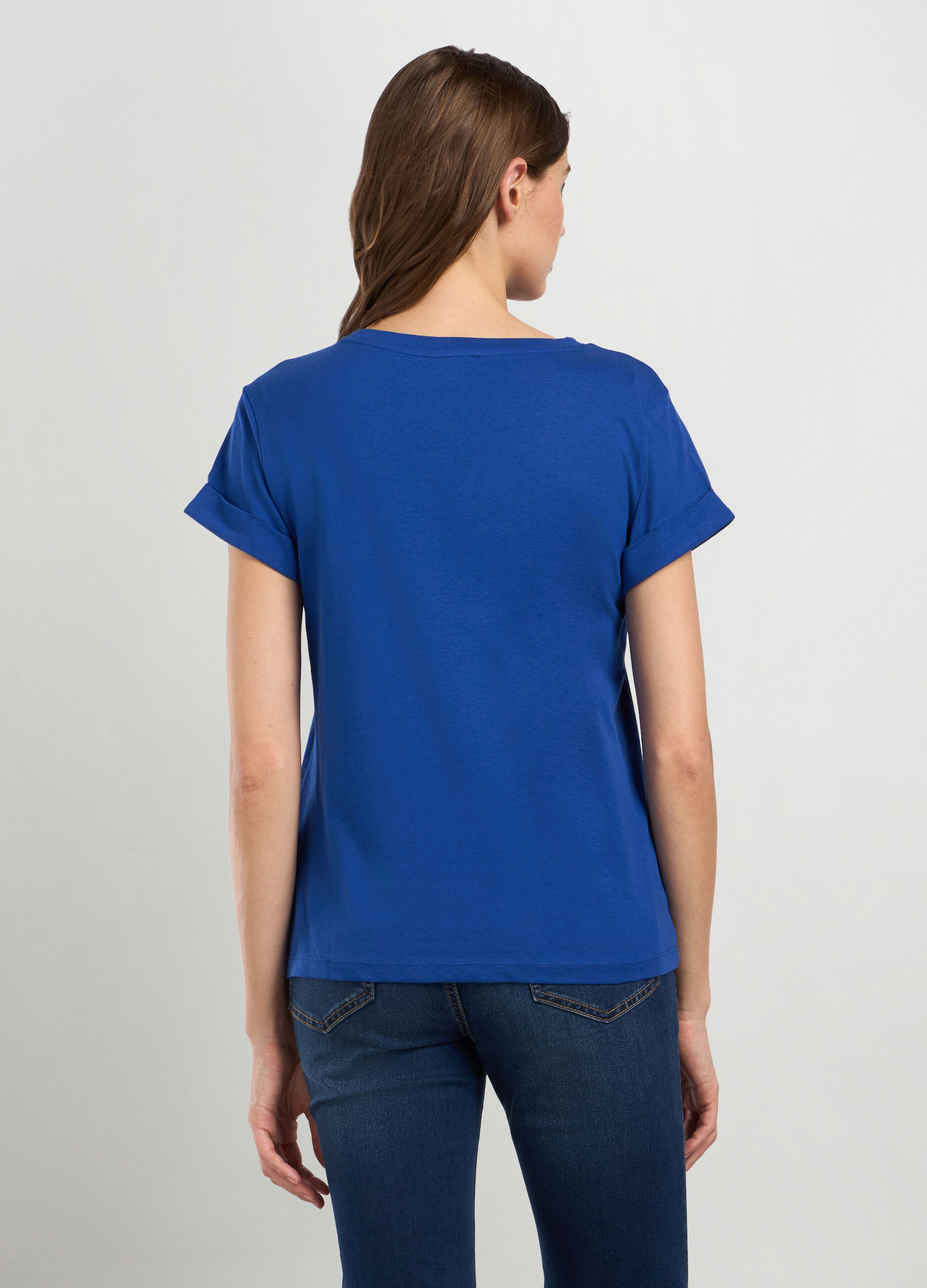T-shirt in jersey di puro cotone donna_1
