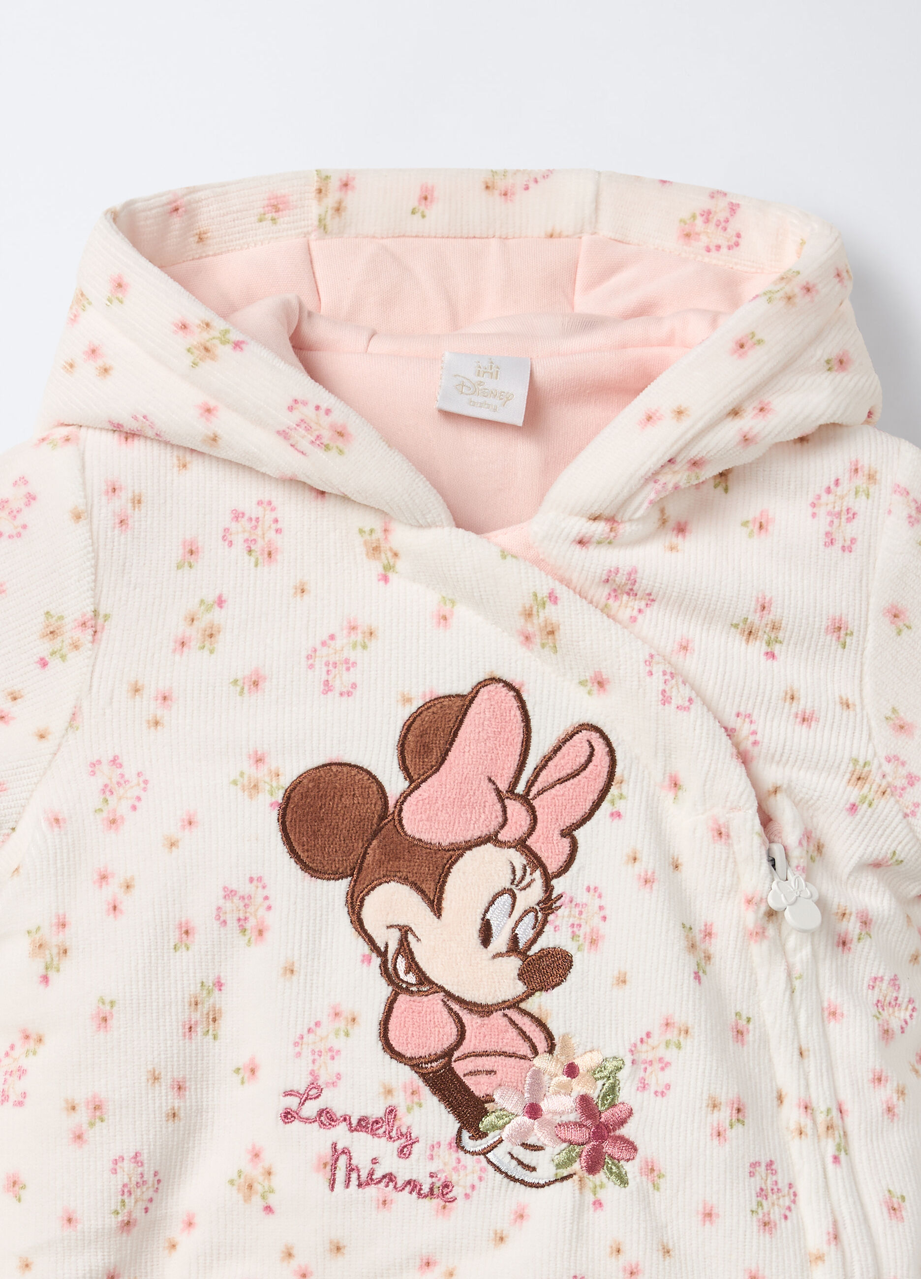 Tutina imbottita Disney velour misto cotone neonata_2