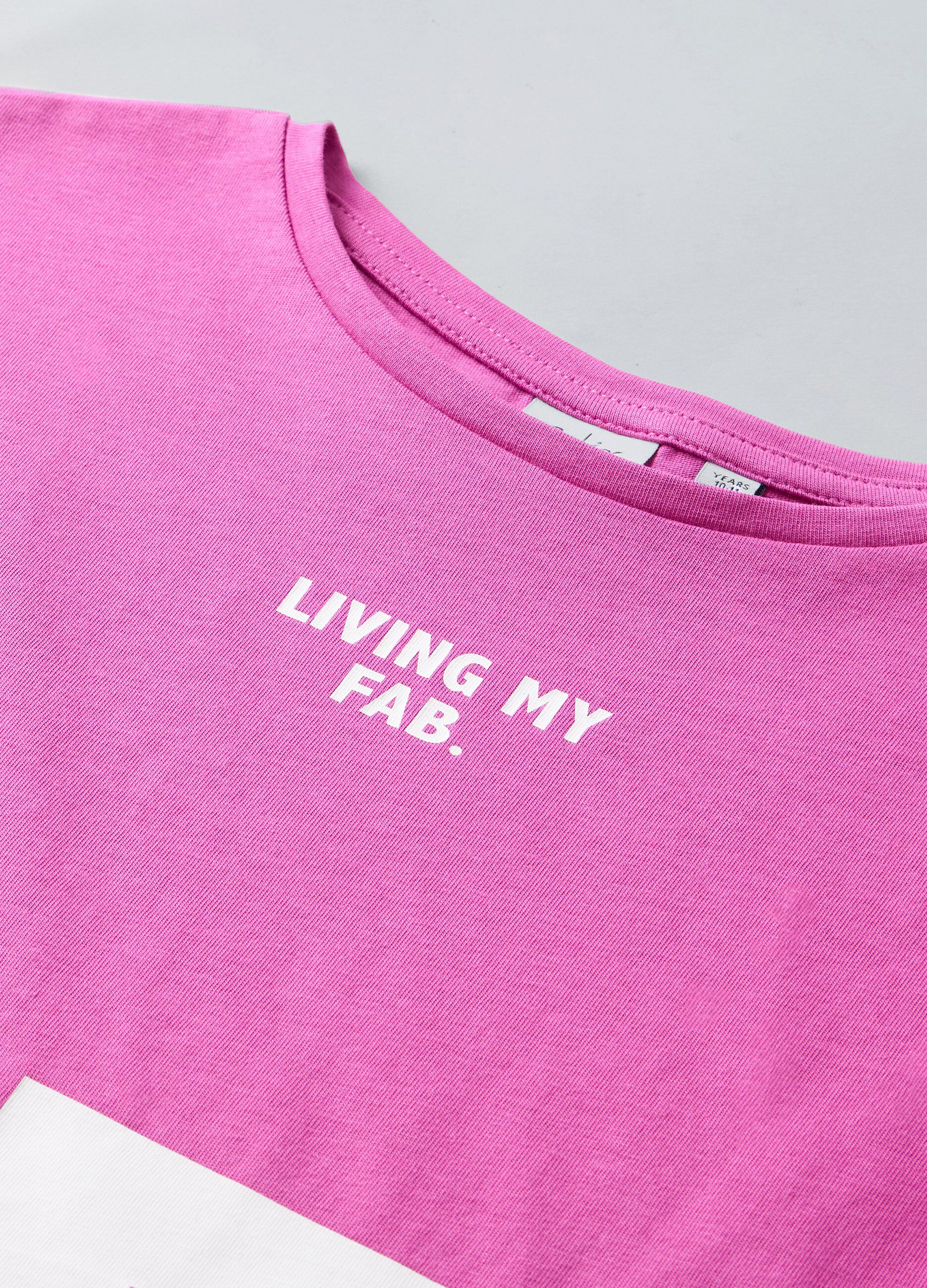 T-shirt in puro cotone con scollo a barchetta ragazza_1
