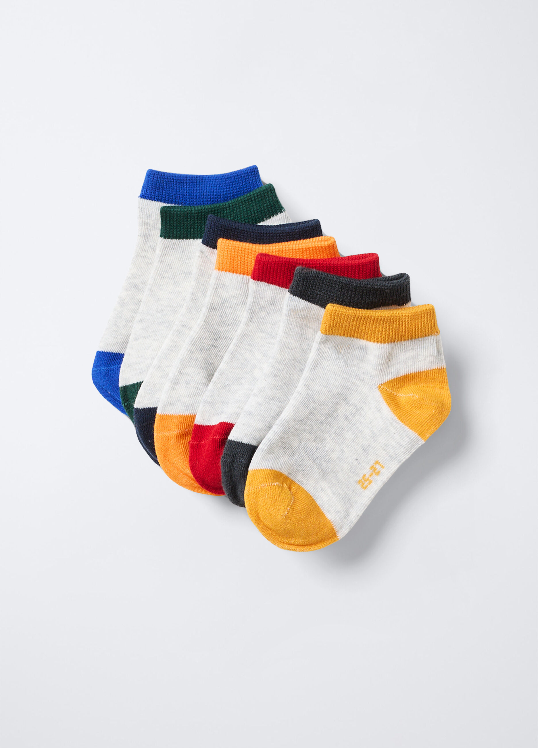 Pack 7 calze extra corte misto cotone stretch bambino