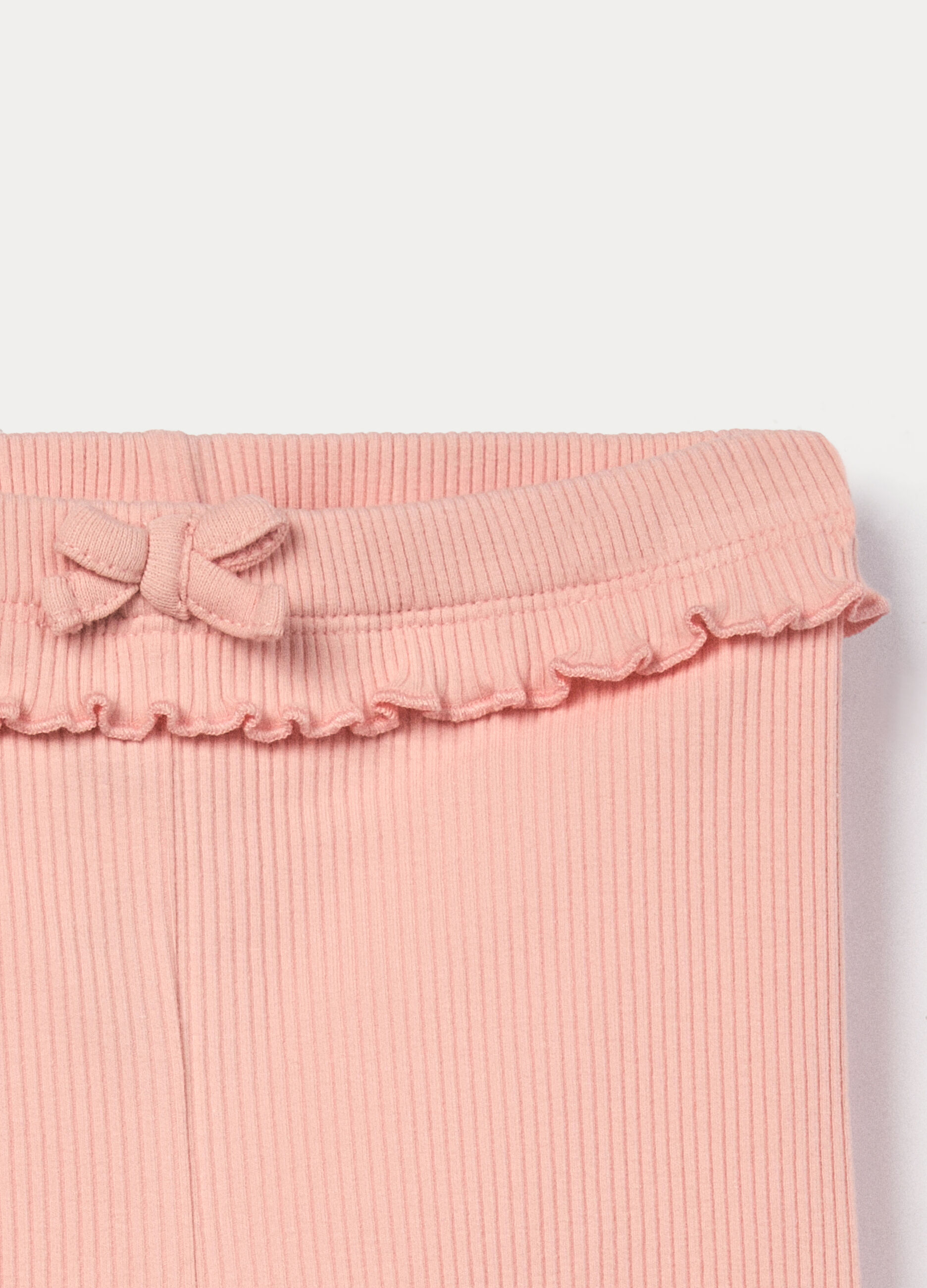 Leggings in costina di cotone stretch neonata_2