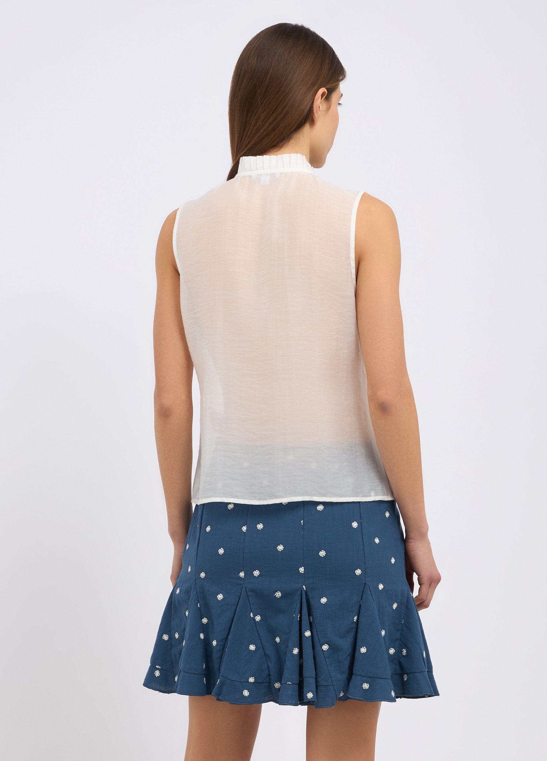 Camicia con rouches in misto lyocell donna_1