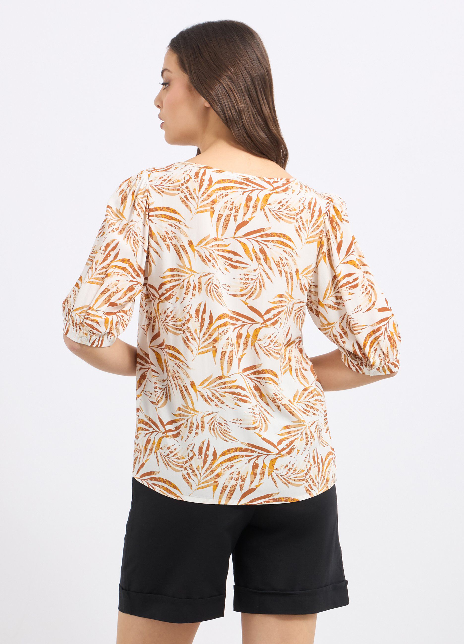 Blusa in pura viscosa con stampa donna_1