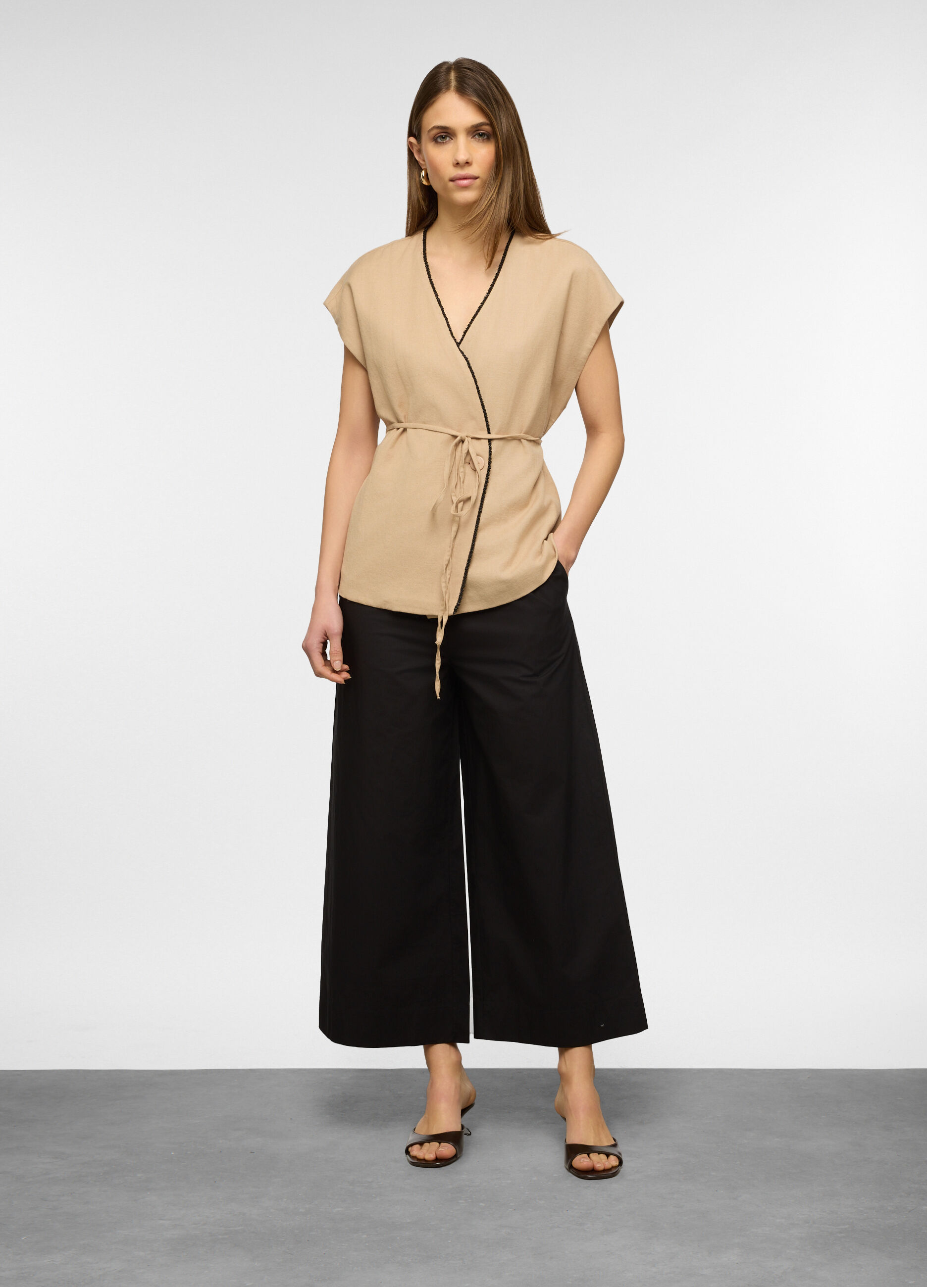 Jogger fit comfort in puro cotone popeline donna_0