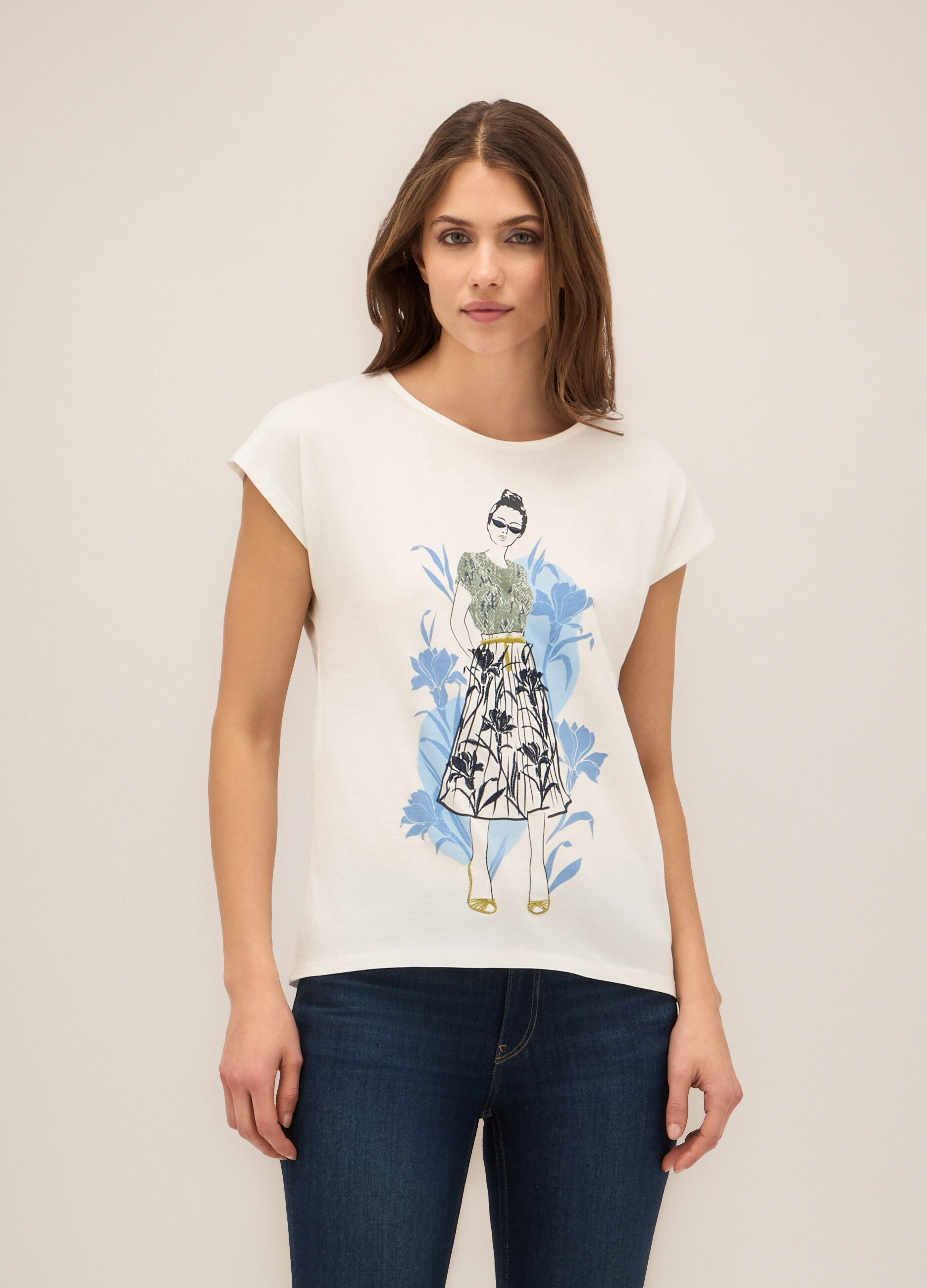 T-shirt in puro cotone donna_0