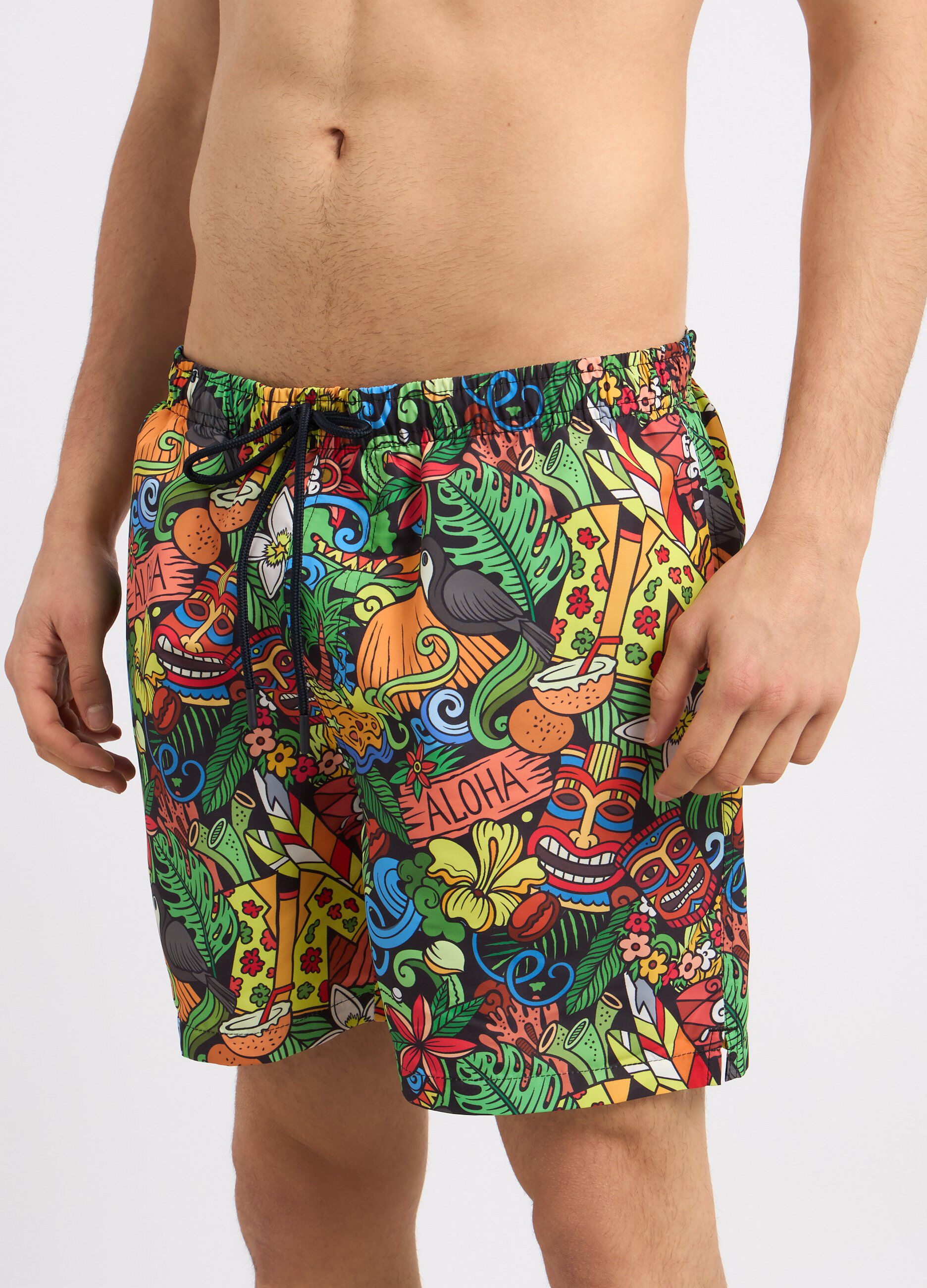 Costume shorts con stampa uomo_2