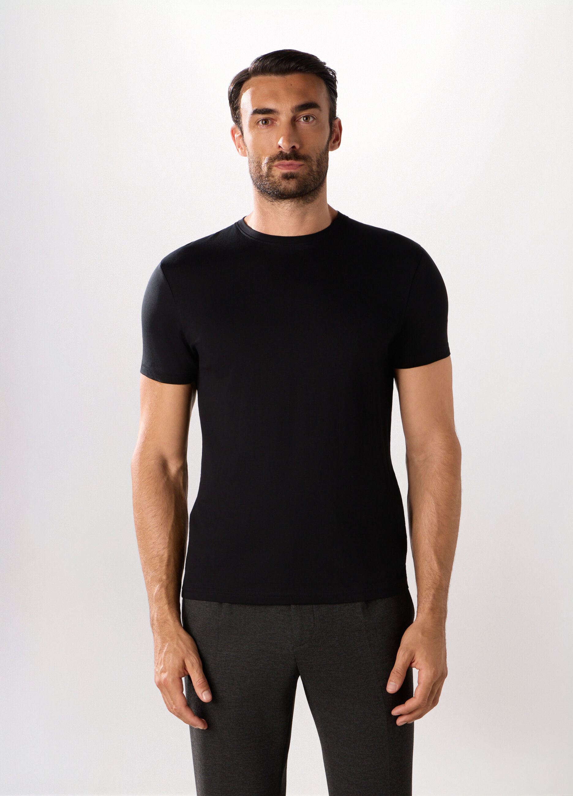 T-shirt slim fit in jersey di cotone uomo_0