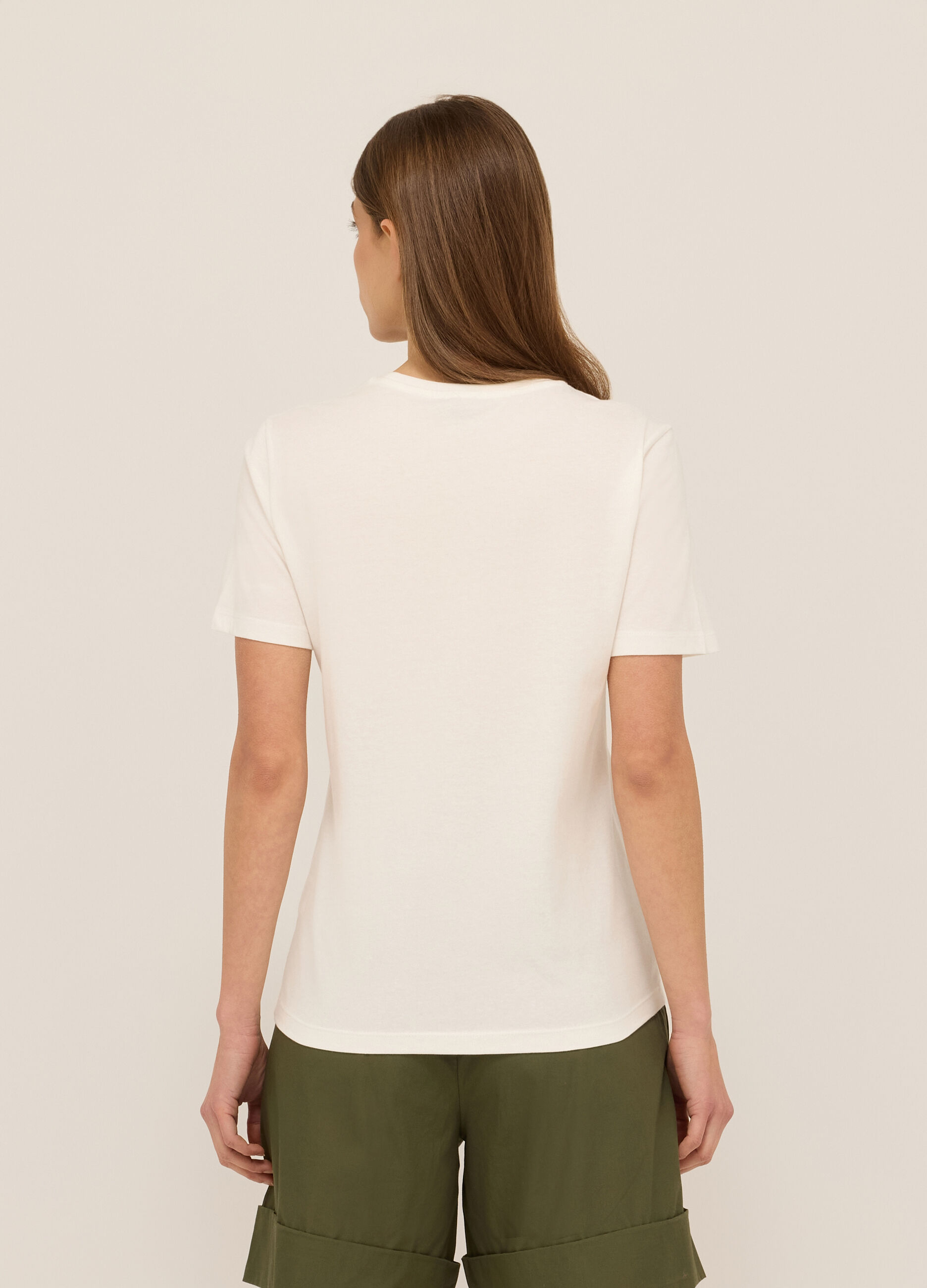T-shirt in jersey di puro cotone donna_1