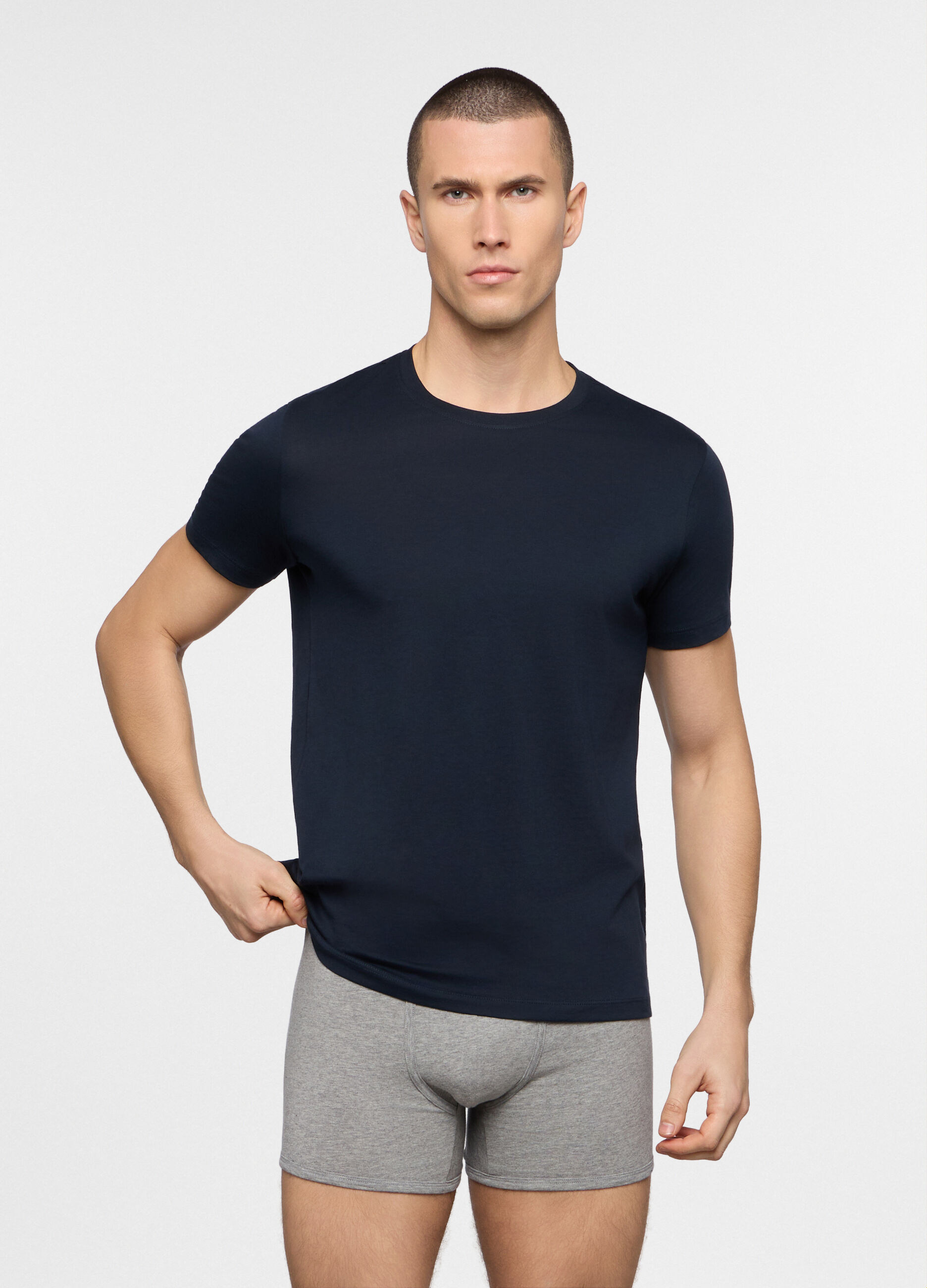 T-shirt girocollo in jersey di cotone uomo_0