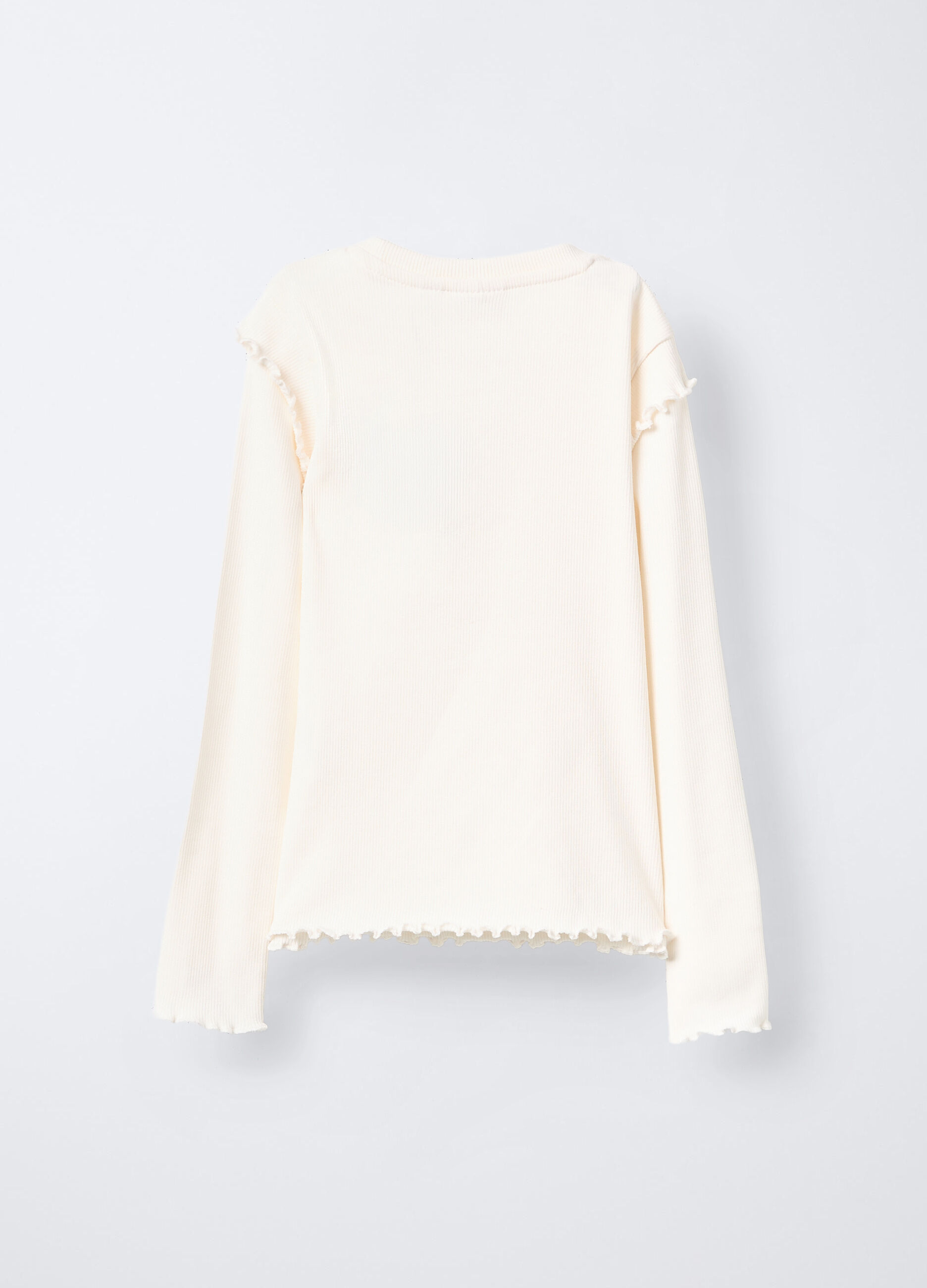 T-shirt Fit Slim in costina di cotone stretch bambina_1