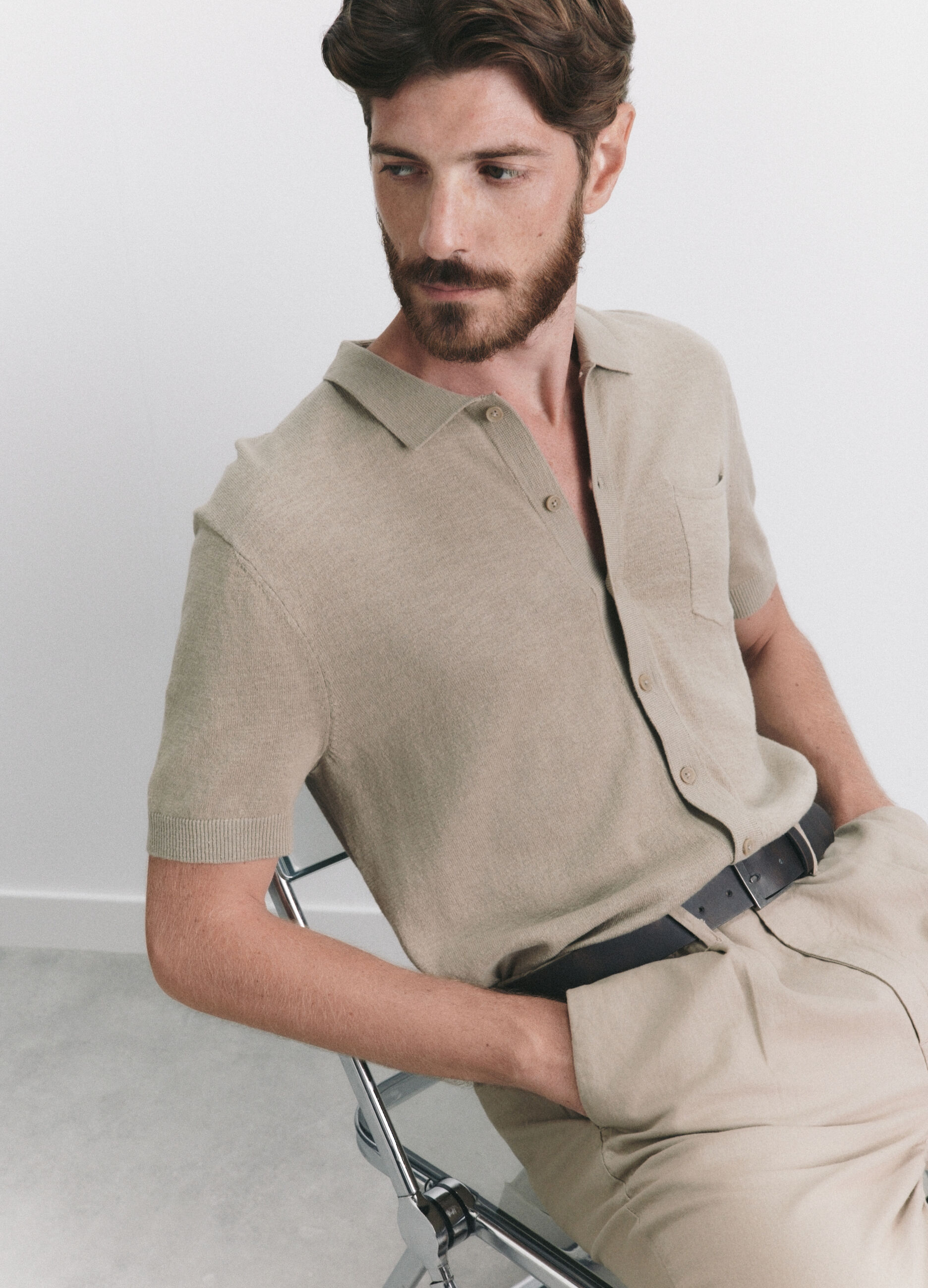 Camicia in maglia di cotone uomo