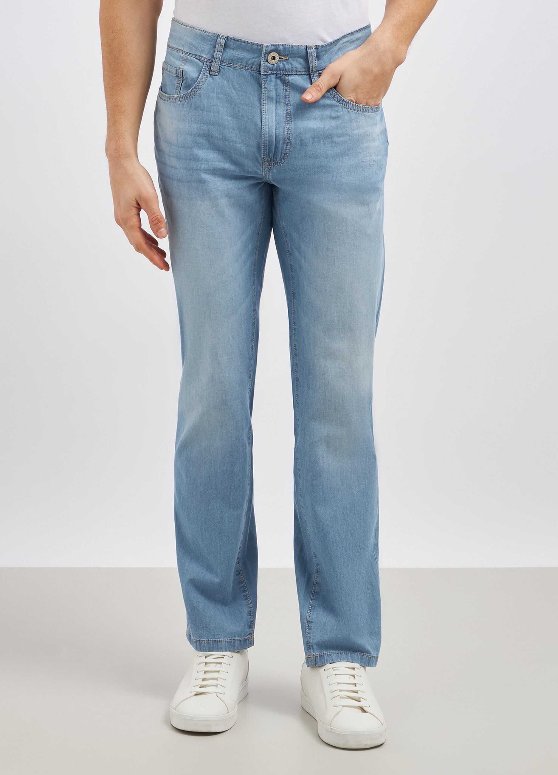 Jeans regular fit in puro cotone uomo_1