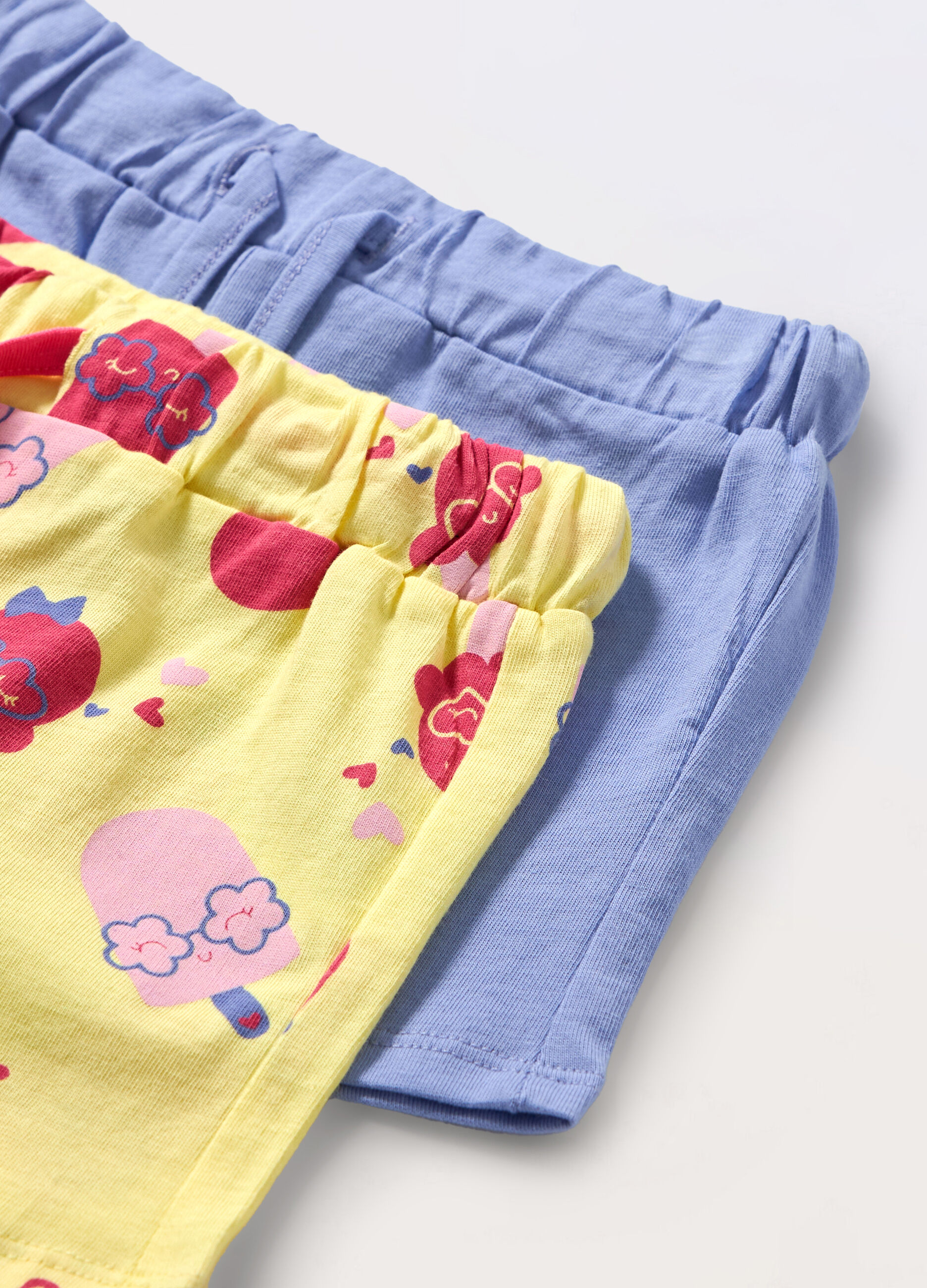 Pack 2 shorts in jersey di puro cotone neonata_1