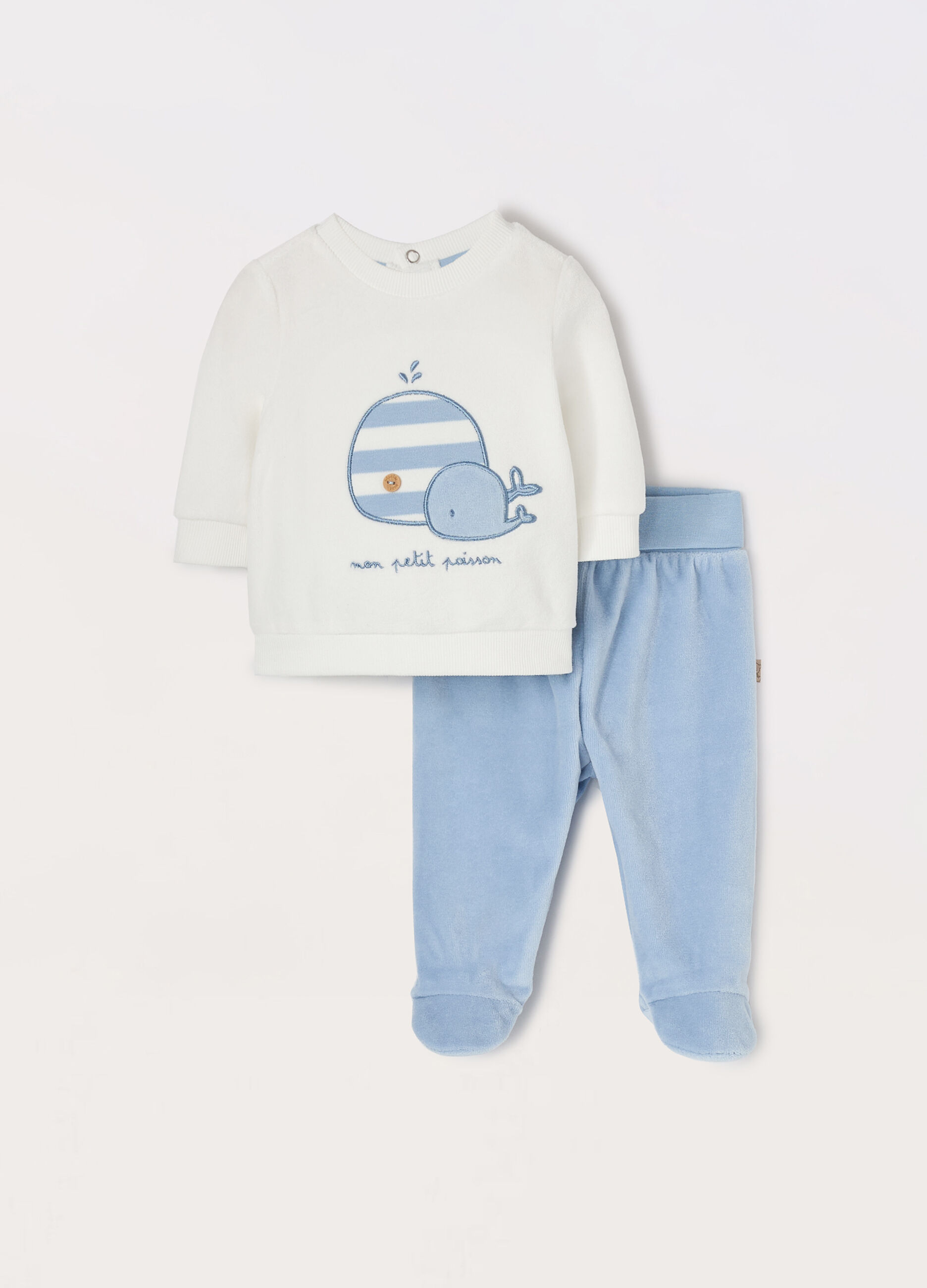 Set velours di misto cotone neonato_0