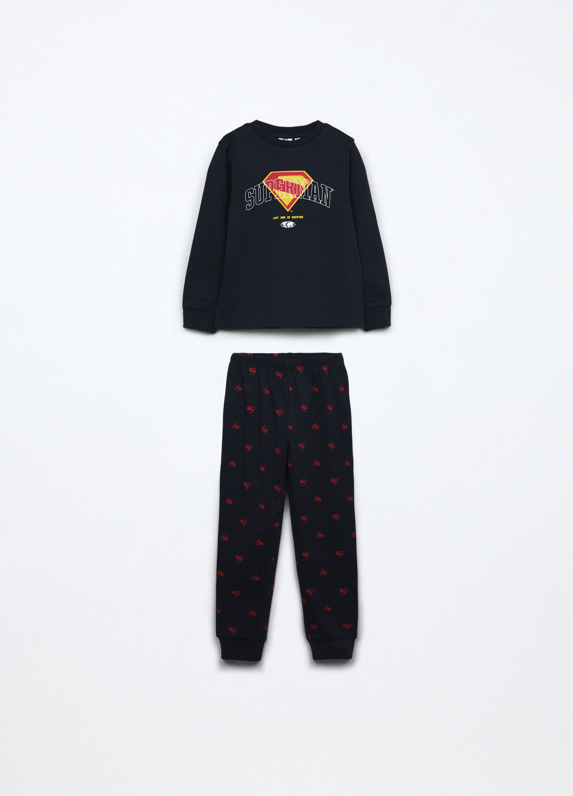 Set pigiama lungo in interlock di puro cotone bambino_0