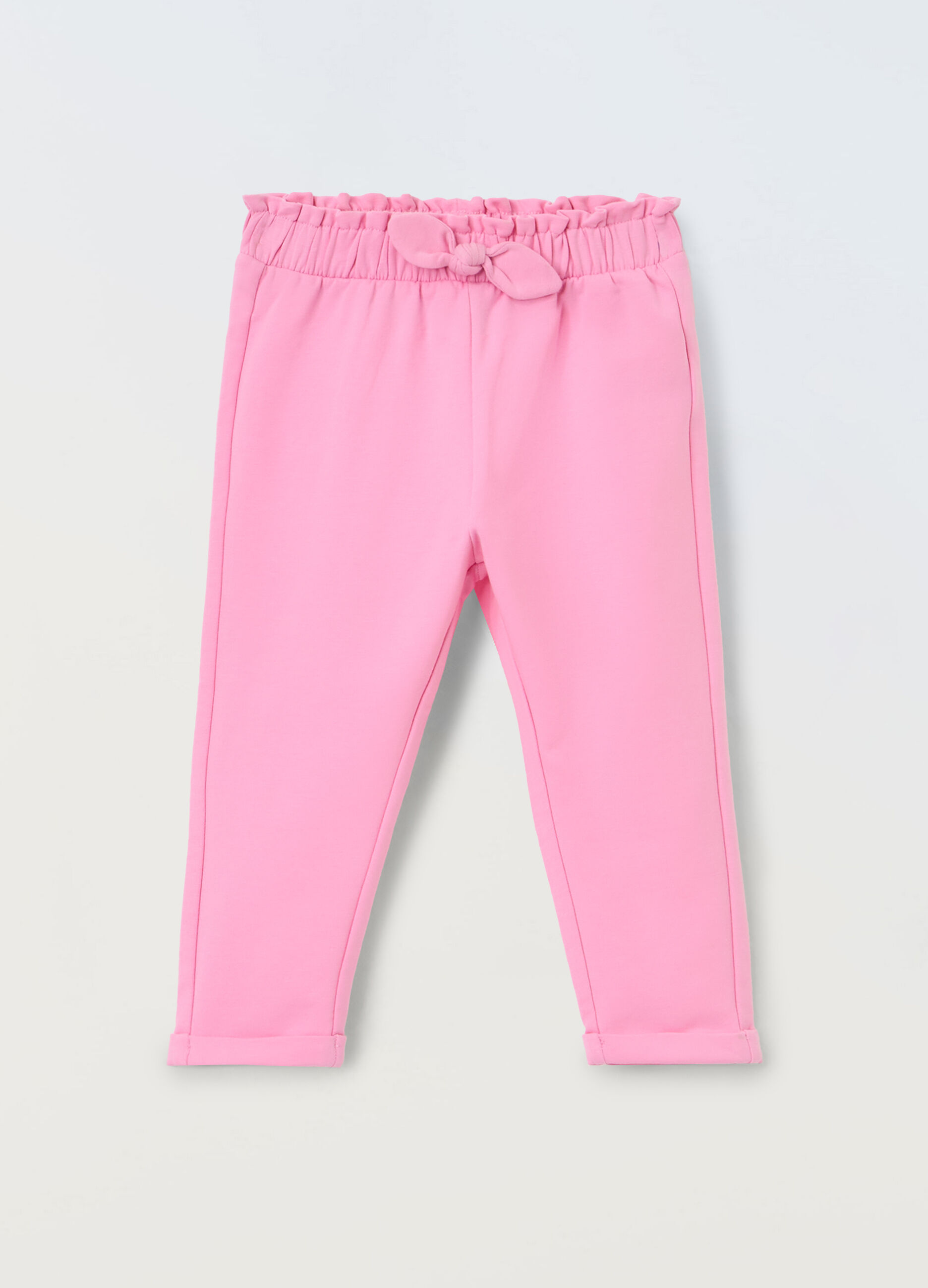 Jogger paperbag in cotone stretch neonata_0