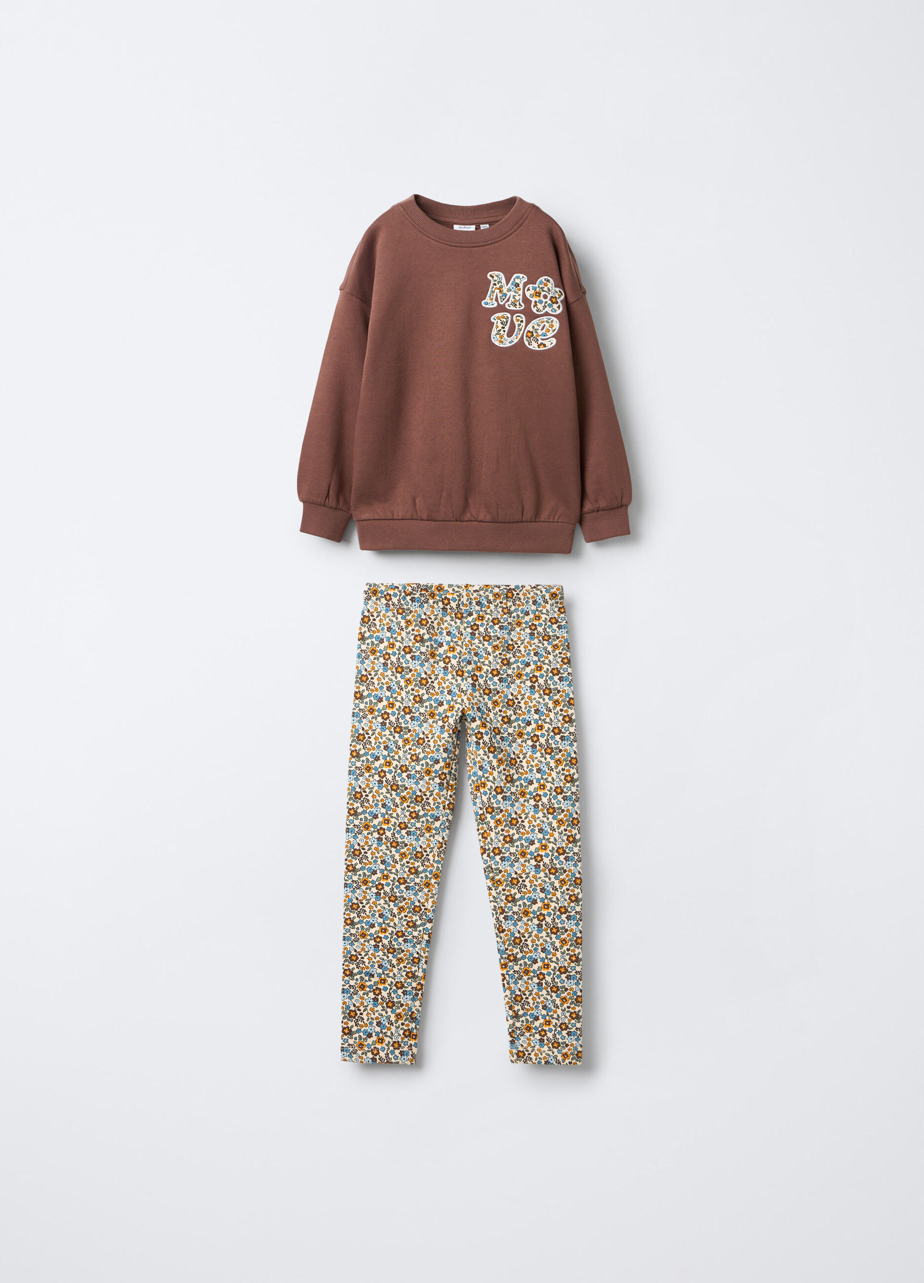 Jogging Set in felpa di puro cotone bambina_0