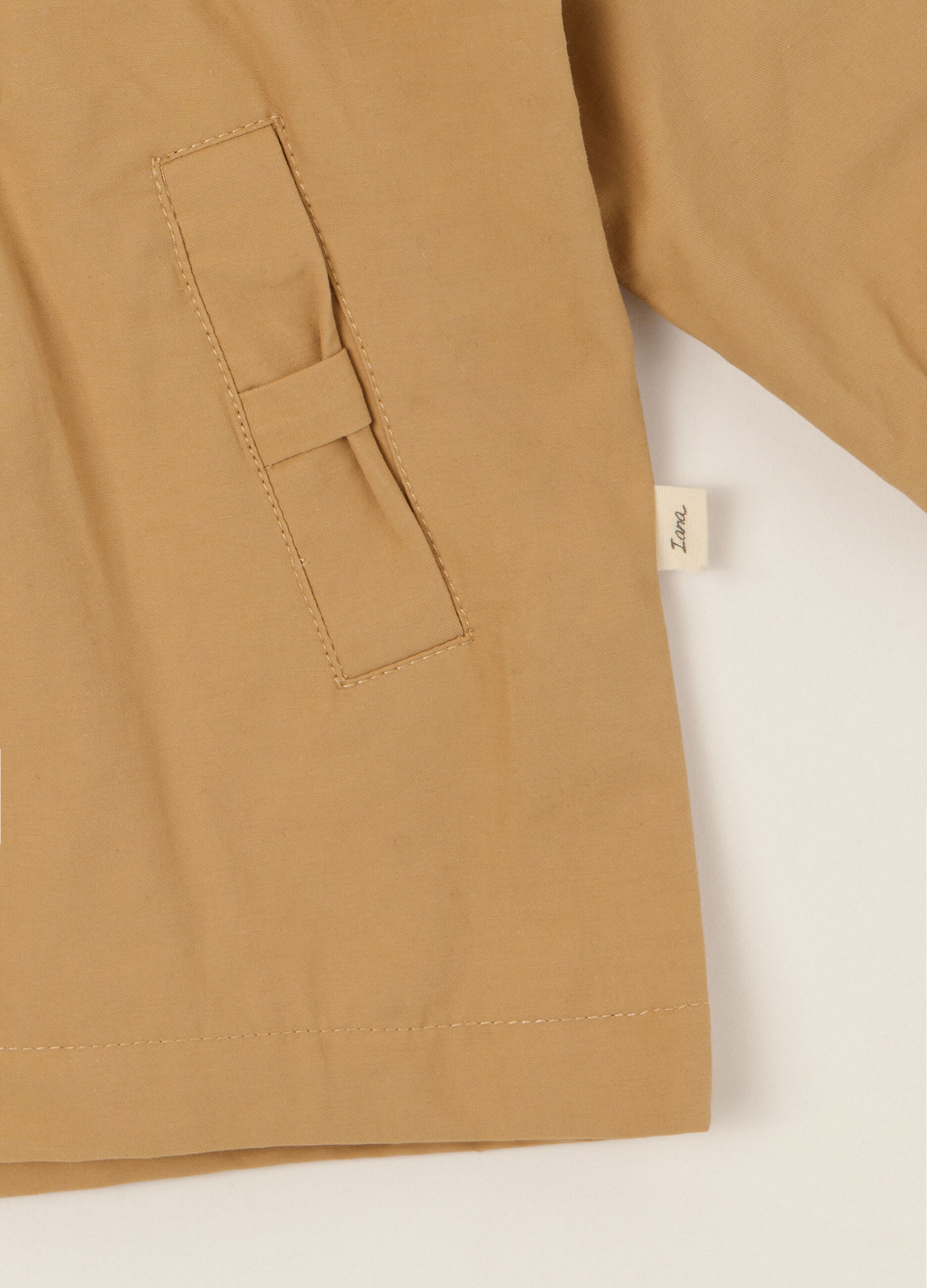 Giacca beige da neonata in misto cotone_2