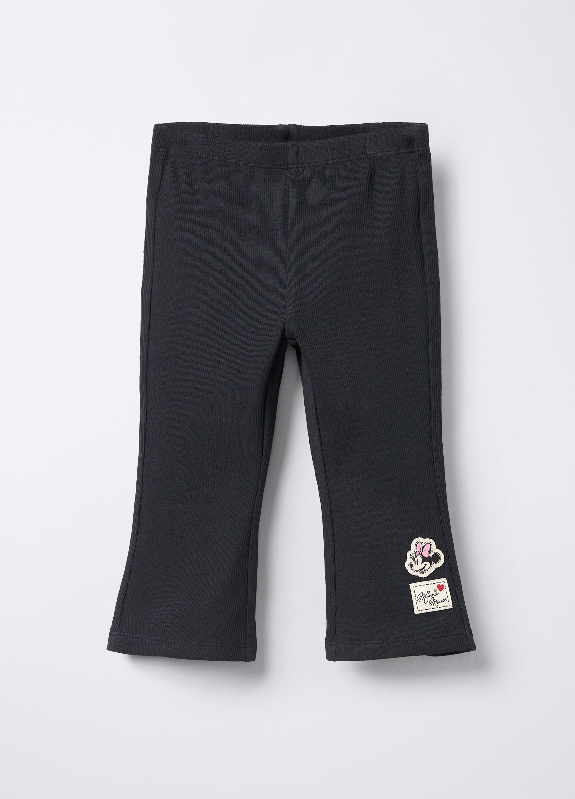 Leggings in costina di cotone stretch Flare Fit  bimba_0