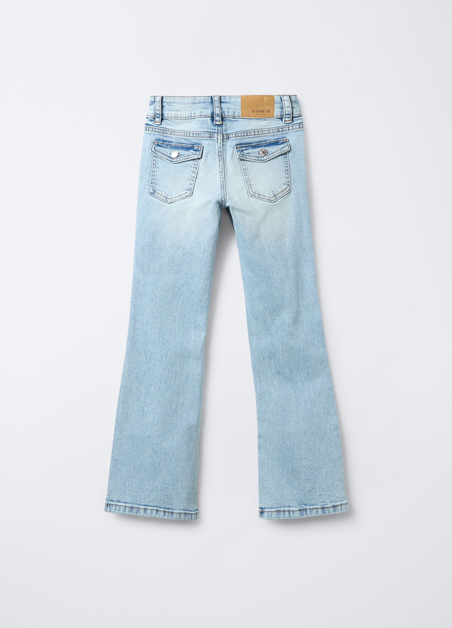 Pantaloni in denim di cotone stretch Flare Fit ragazza_1