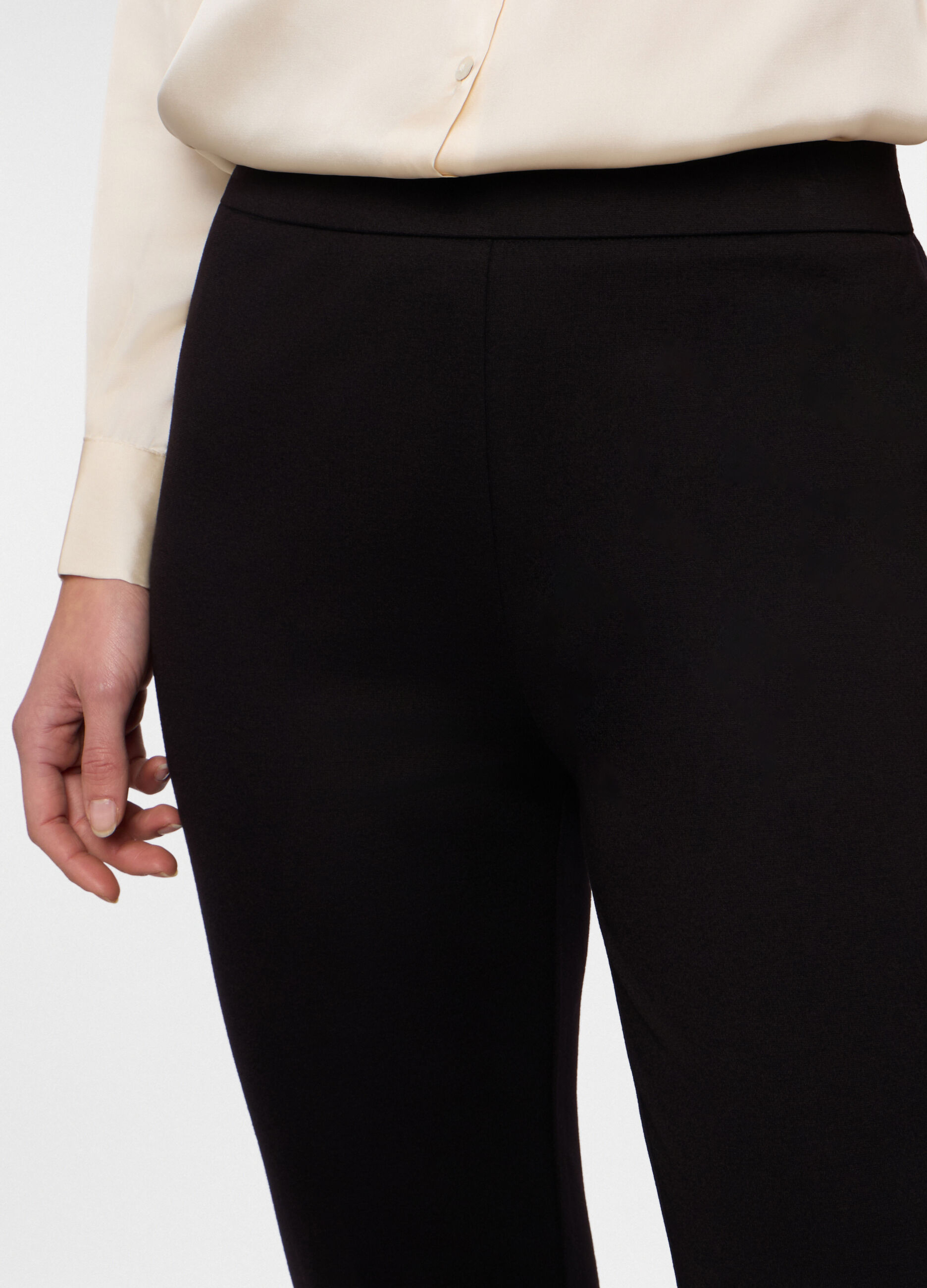 Pantaloni misto viscosa flare fit donna_2