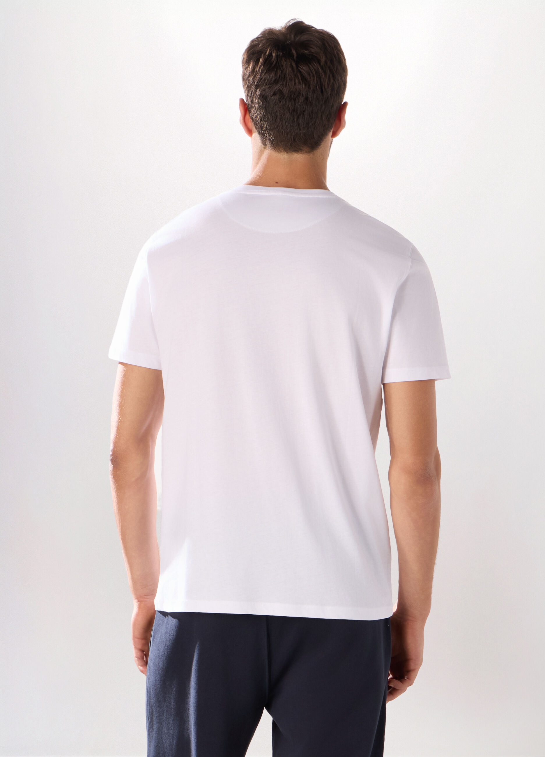 T-shirt girocollo slim fit in cotone uomo_1