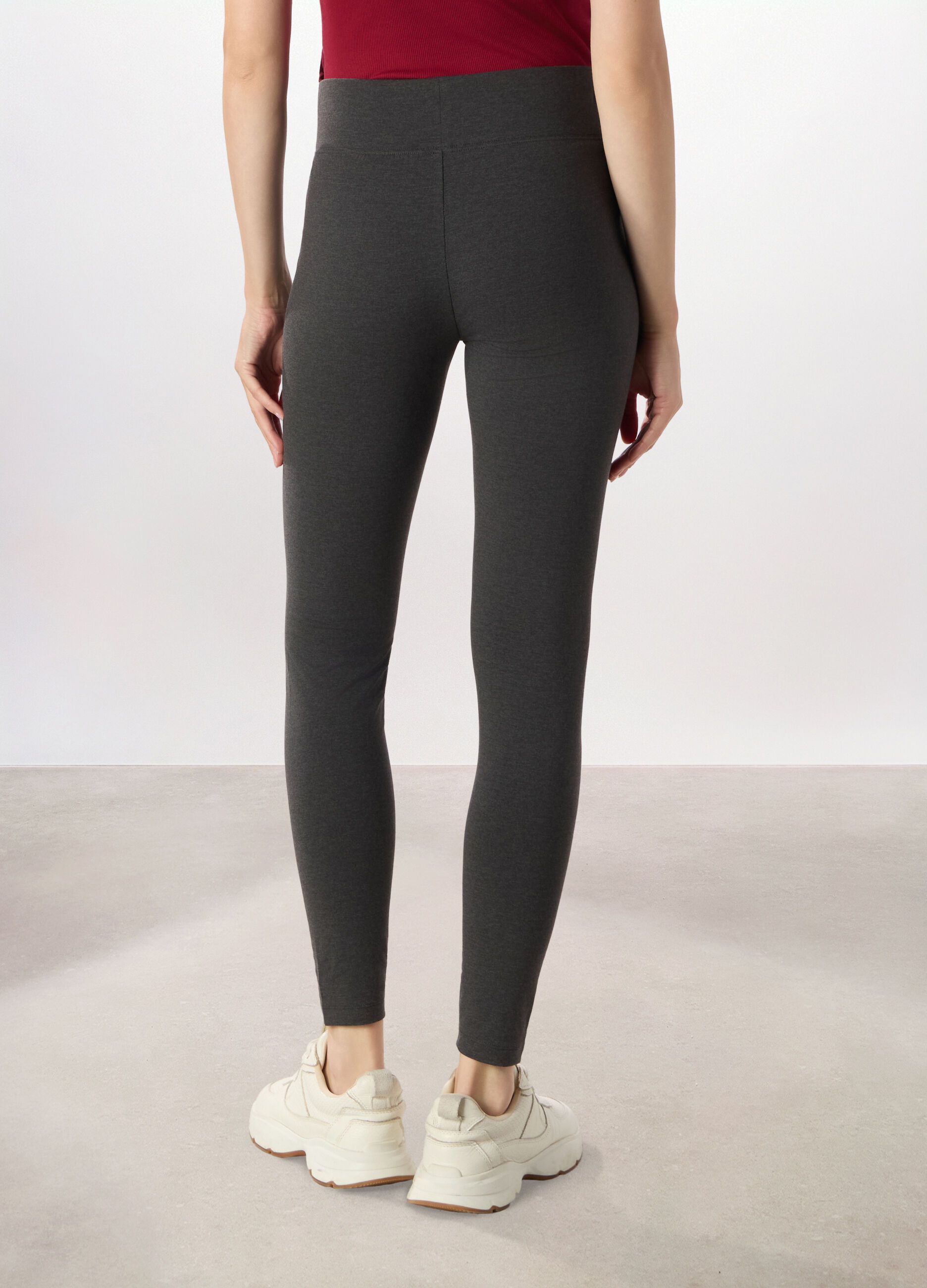 Leggings in jersey di misto cotone stretch donna Holistic fitness_1