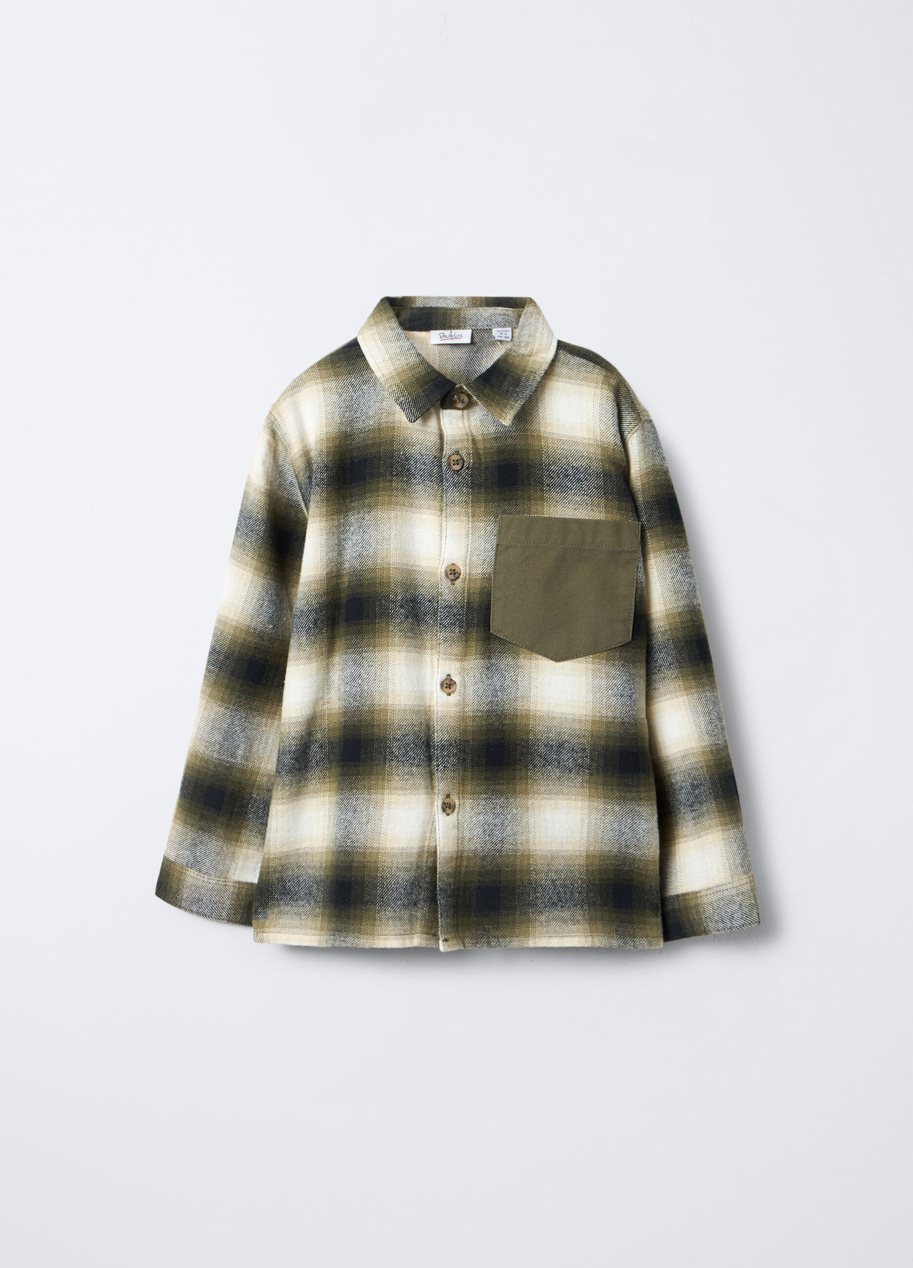 Camicia Fit Regular in flanella di puro cotone bambino_0