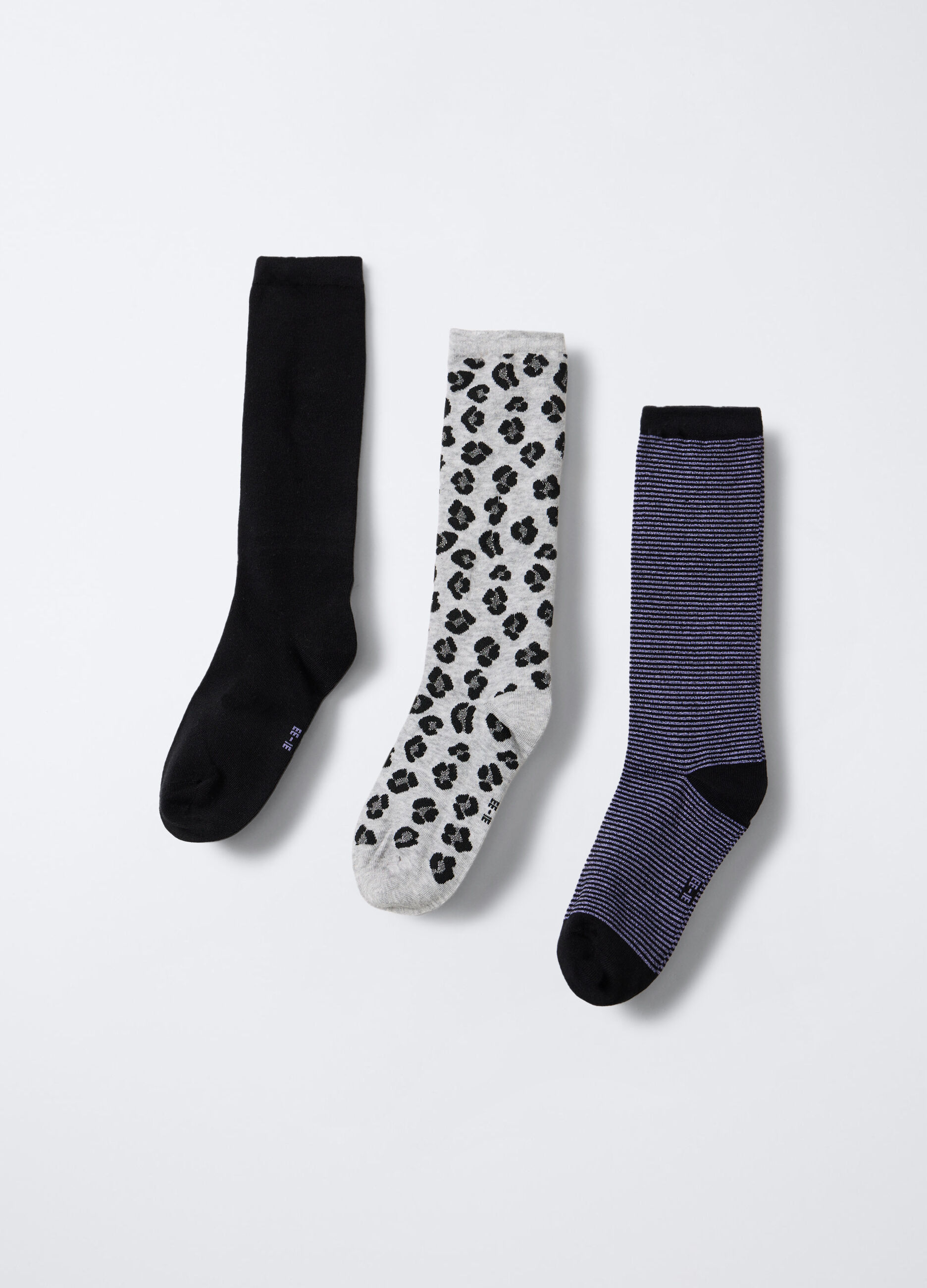 Pack 3 calze misto cotone stretch jaquard bambina_1