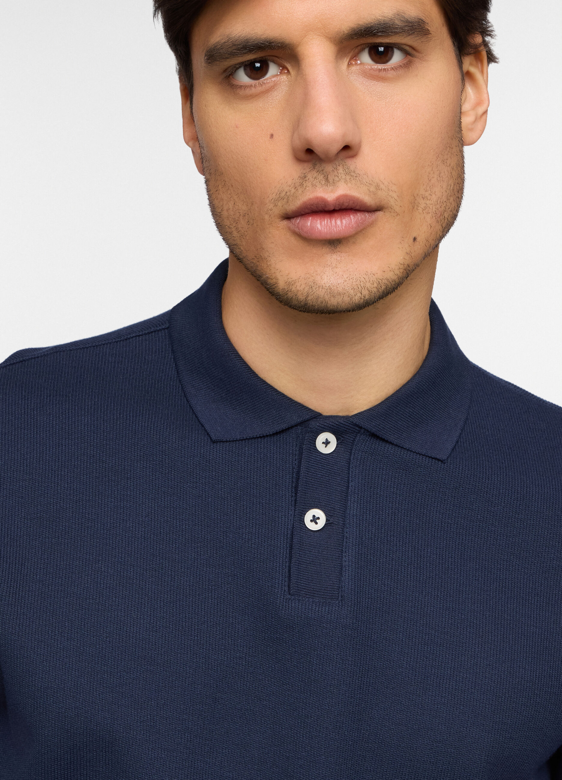 Polo maniche corte in cotone waffle uomo_2