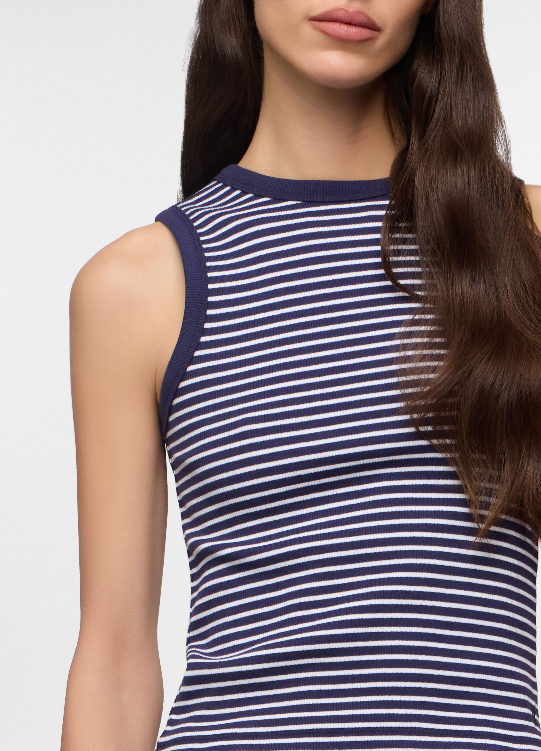 Canotta fitted in costina stretch donna_2