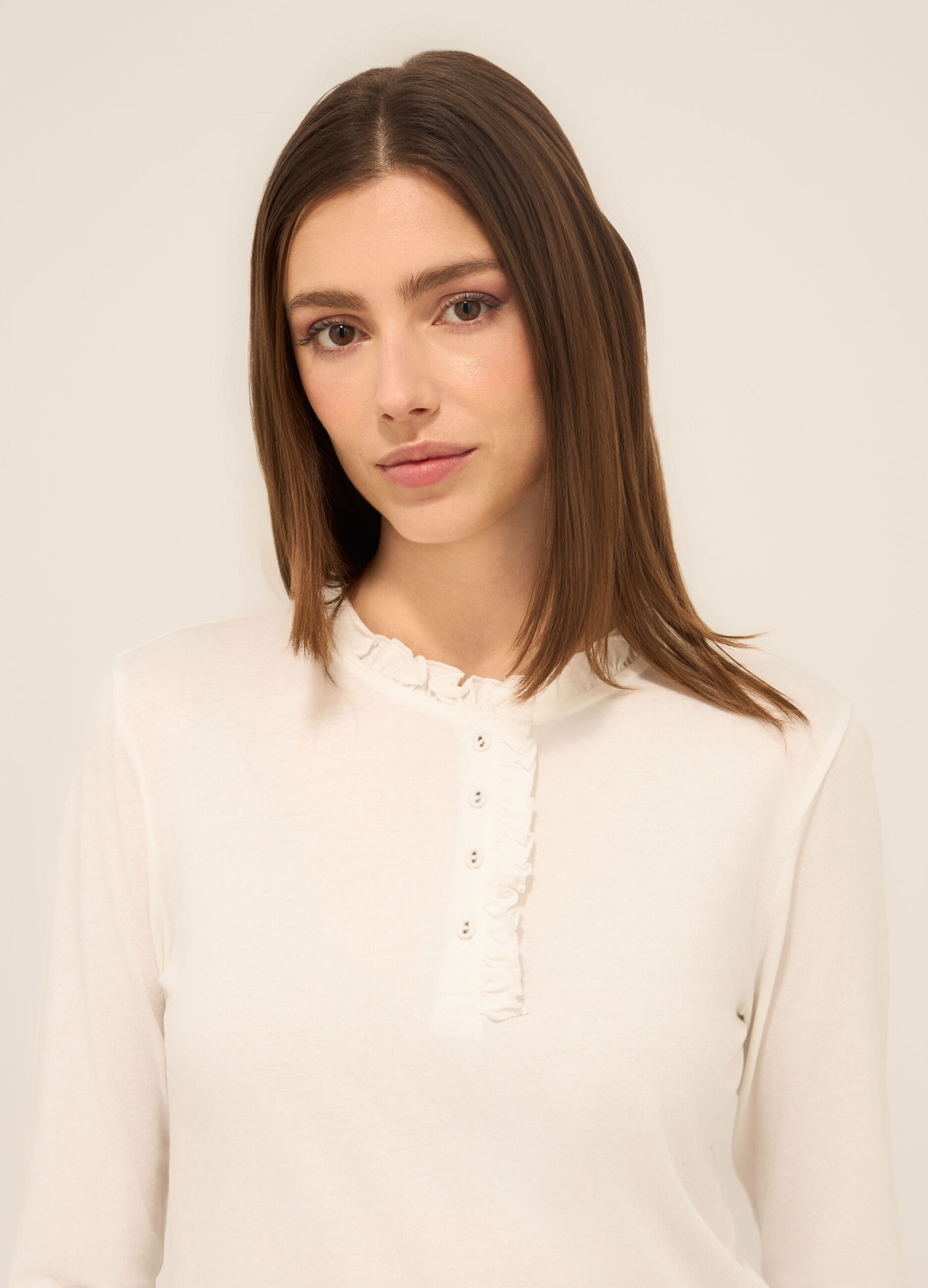 T-shirt in jersey di puro cotone donna_2