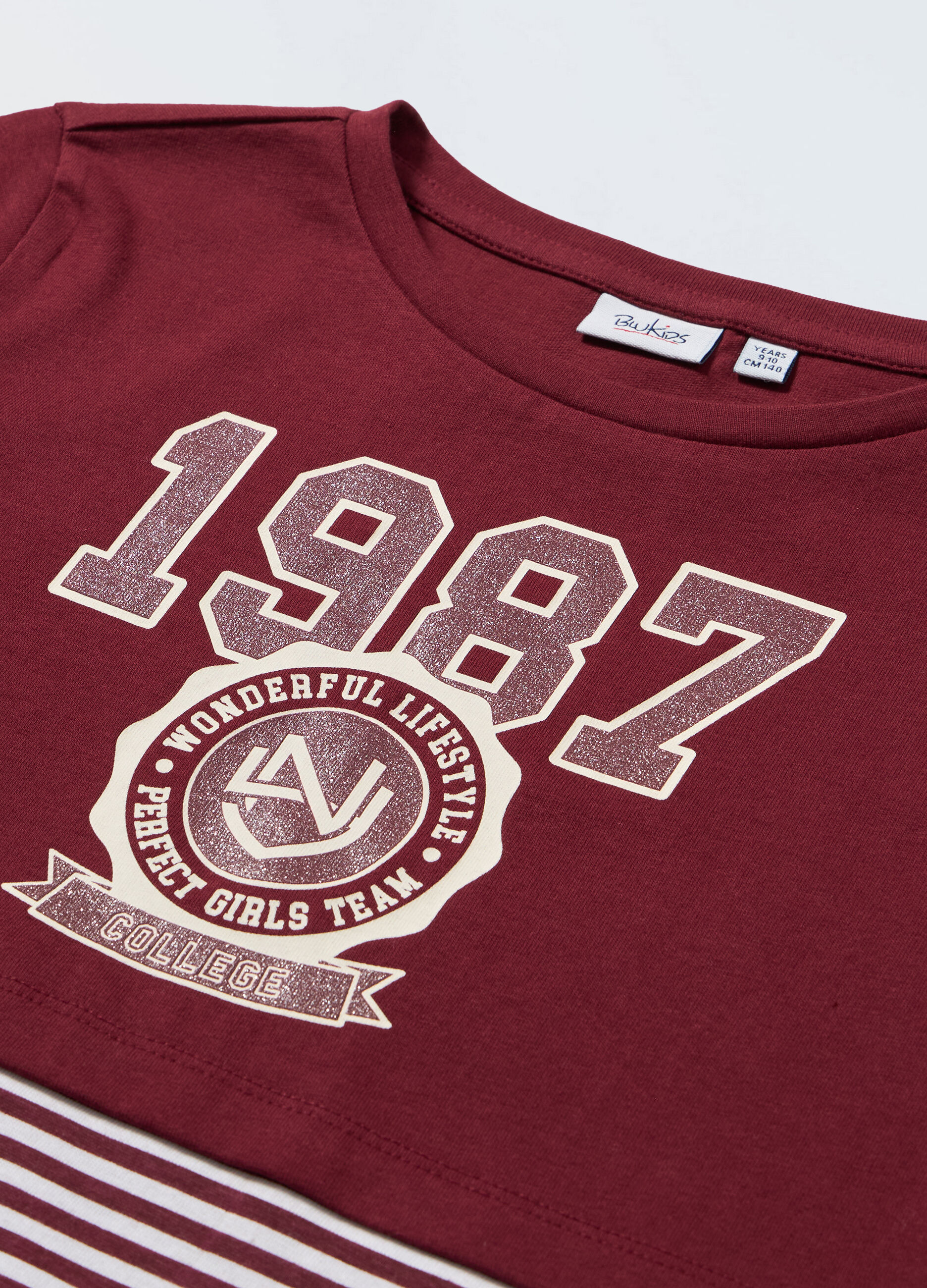 T-shirt in puro cotone con stampa ragazza_1