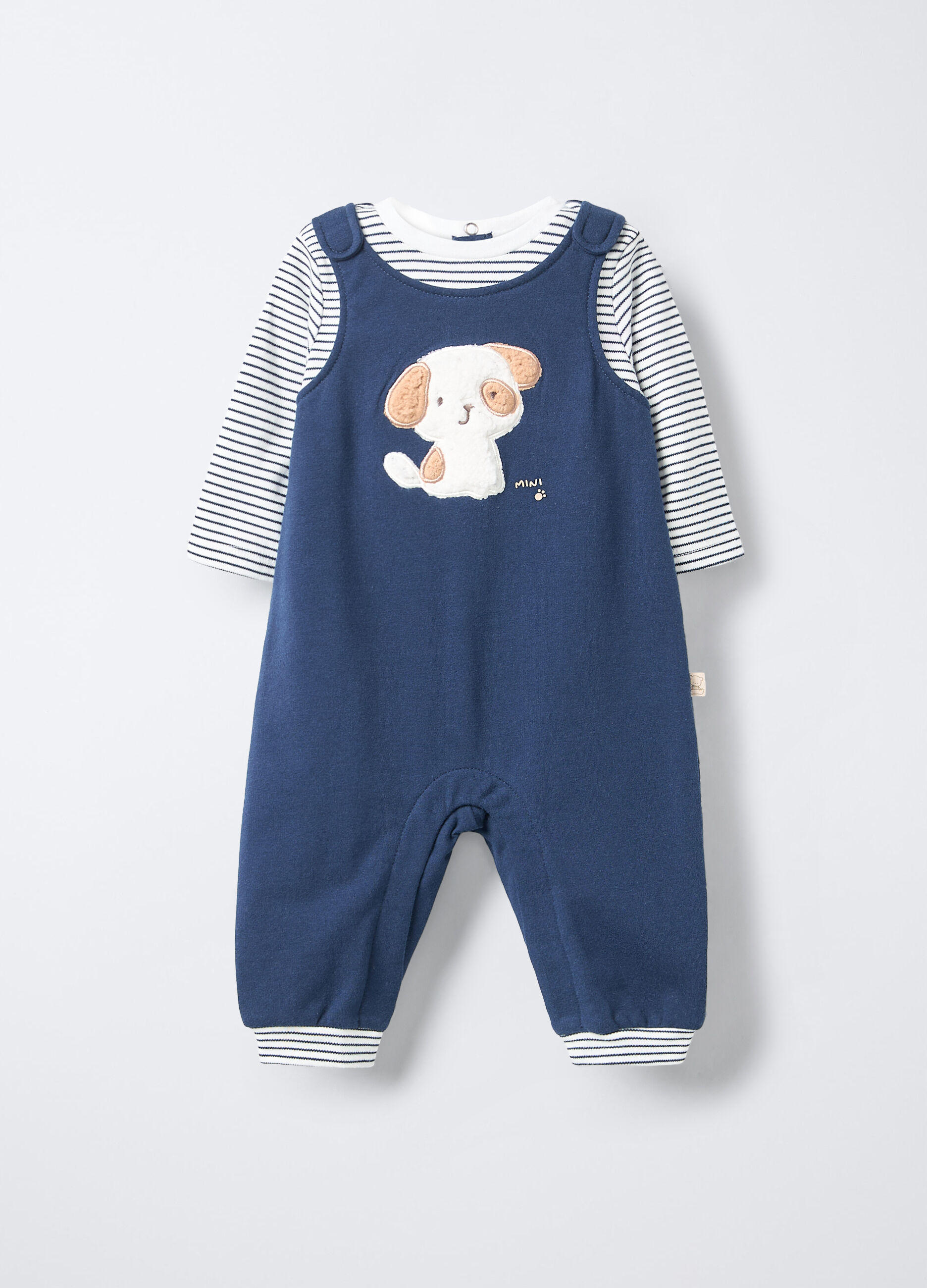 Tutina in felpa di cotone stretch neonato_0