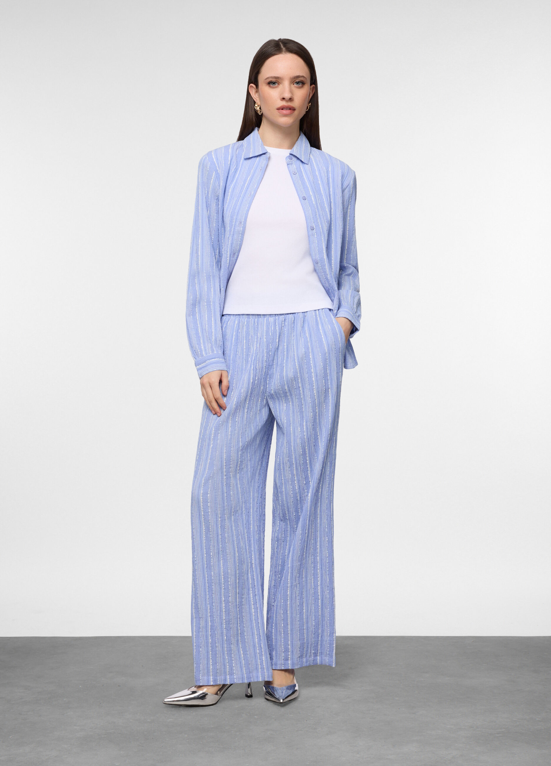 Camicia regular fit con colletto alla francese donna_0