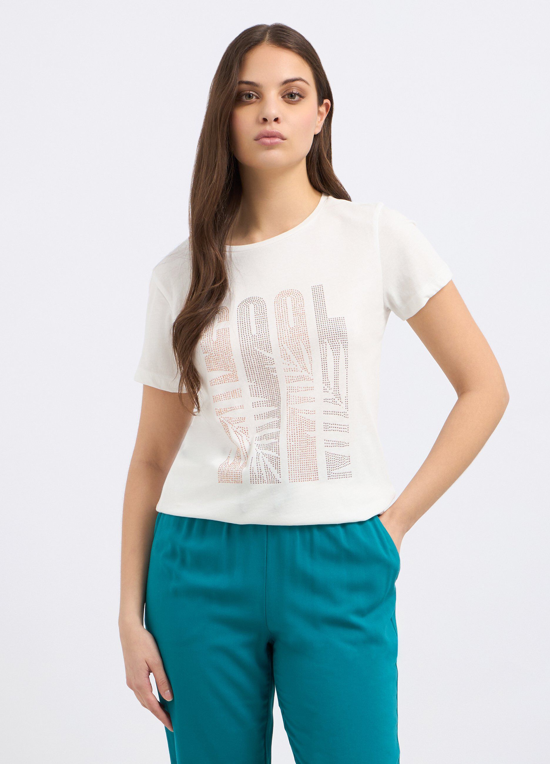 T-shirt in puro cotone donna_0