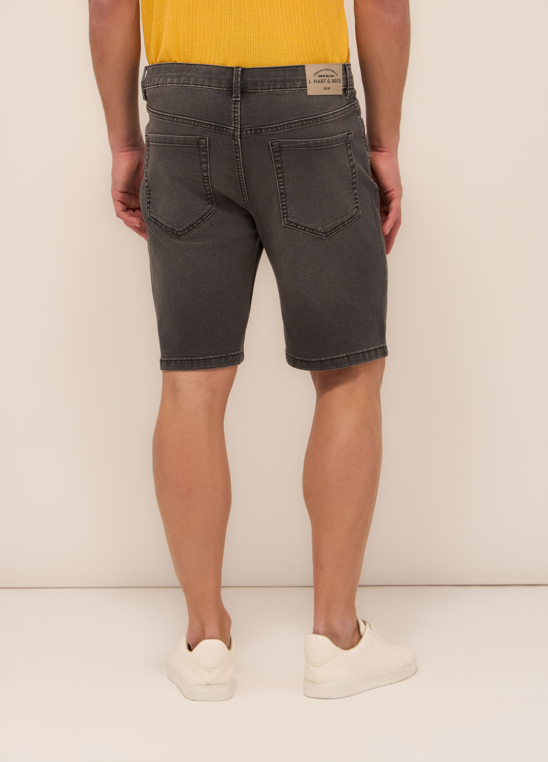 Shorts in denim di cotone stretch uomo_1