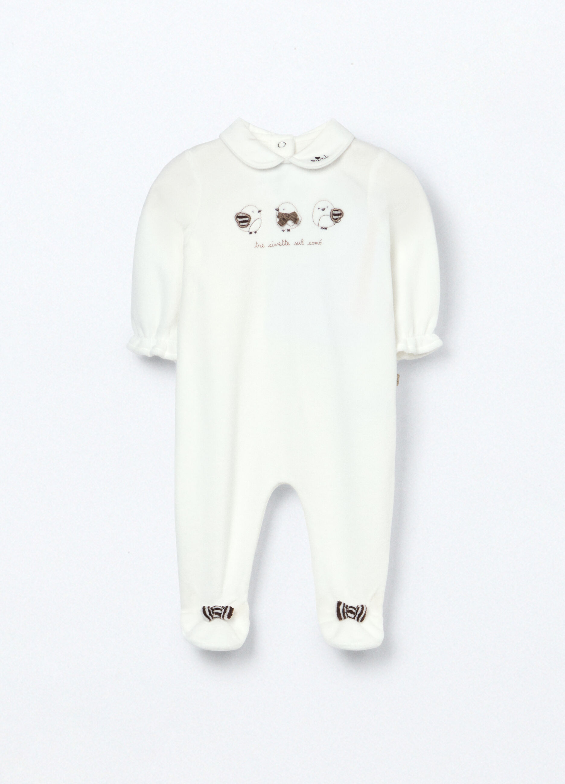 Tutina in misto cotone velours neonata_0