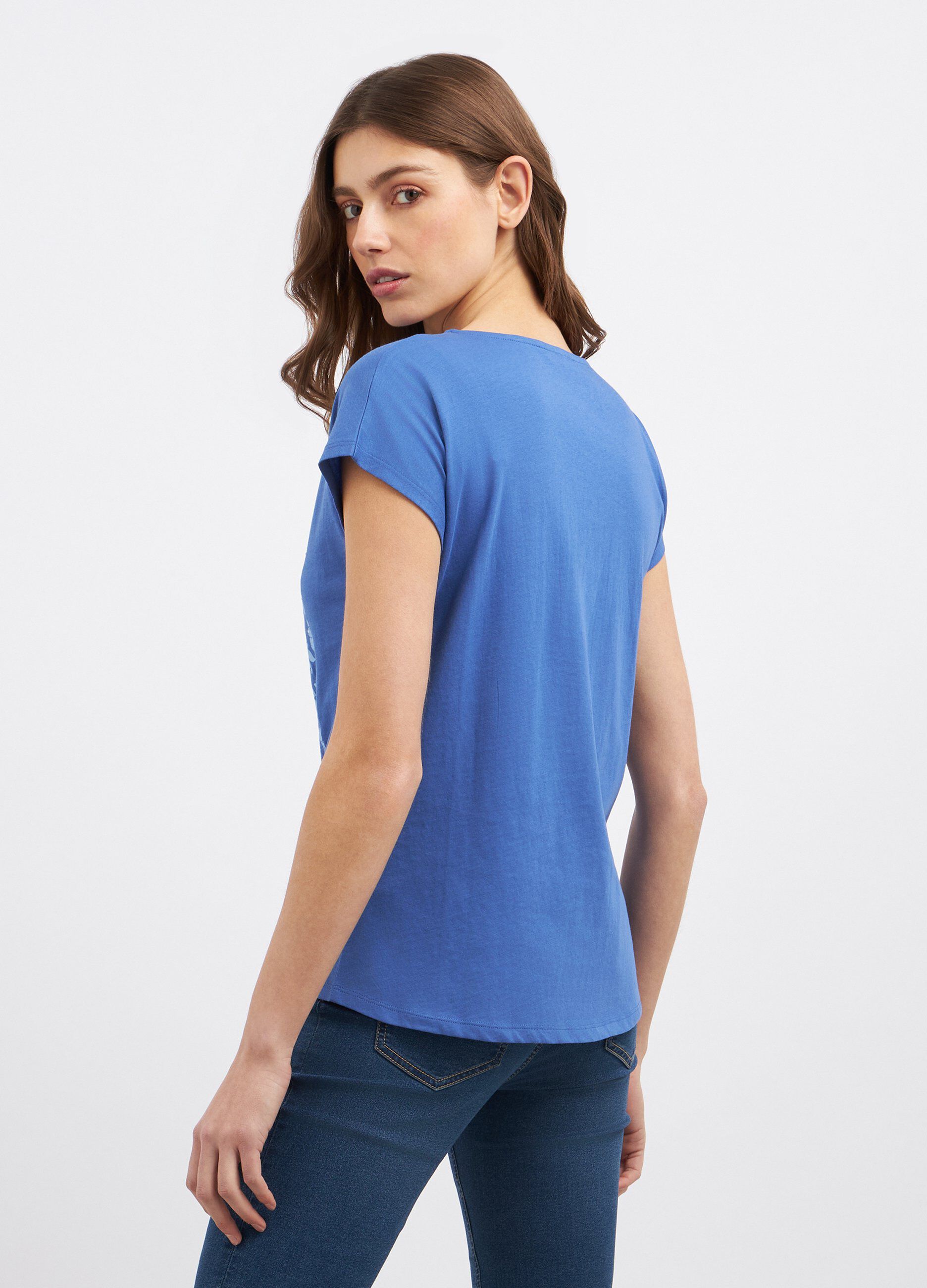 T-shirt in puro cotone con stampa donna_1