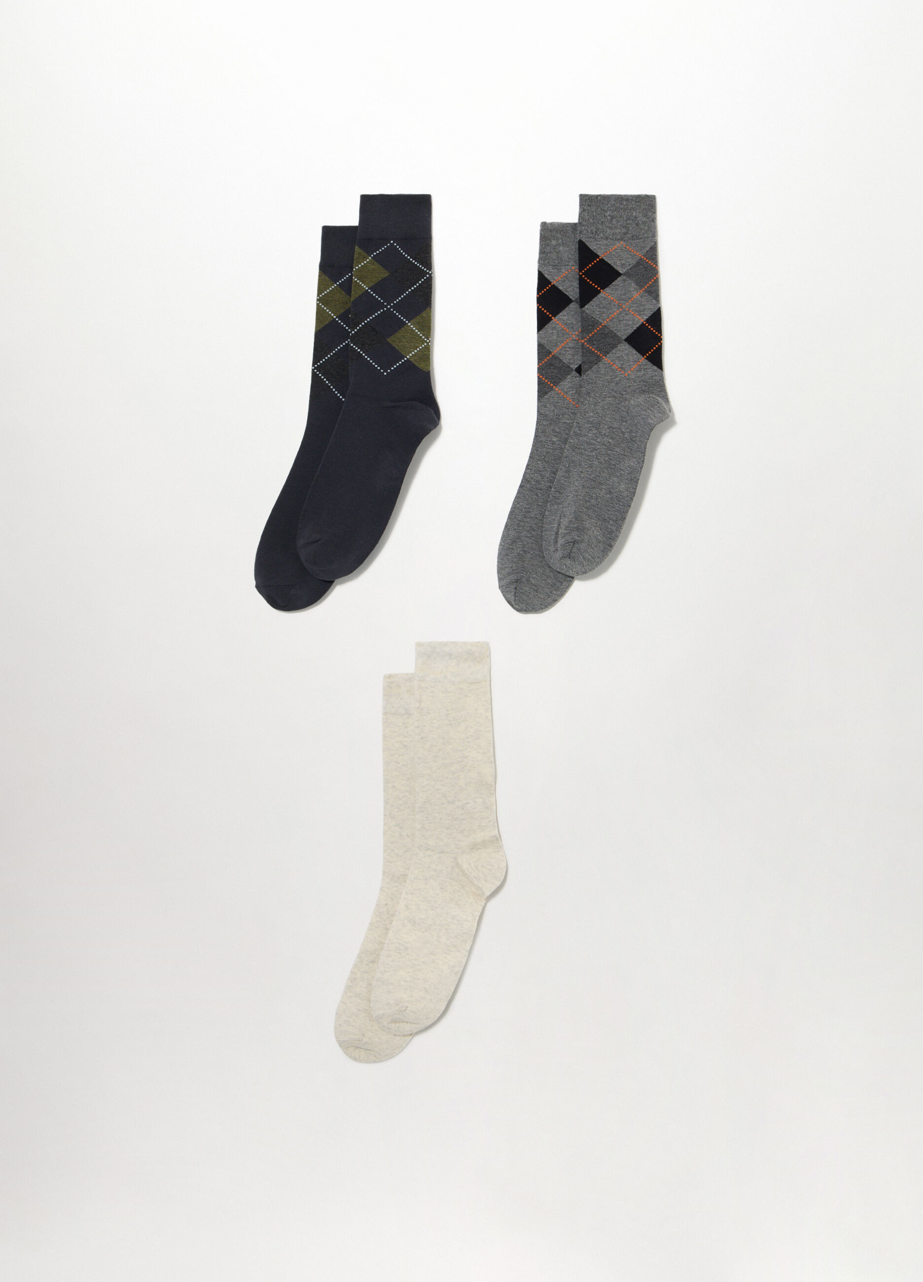 Pack 3 calze lunghe a quadri donna_0