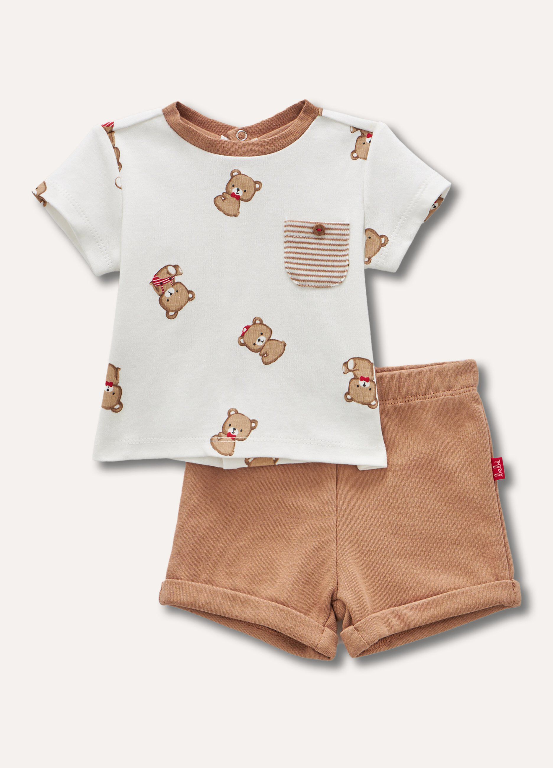 Set t-shirt + shorts in puro cotone neonato_0