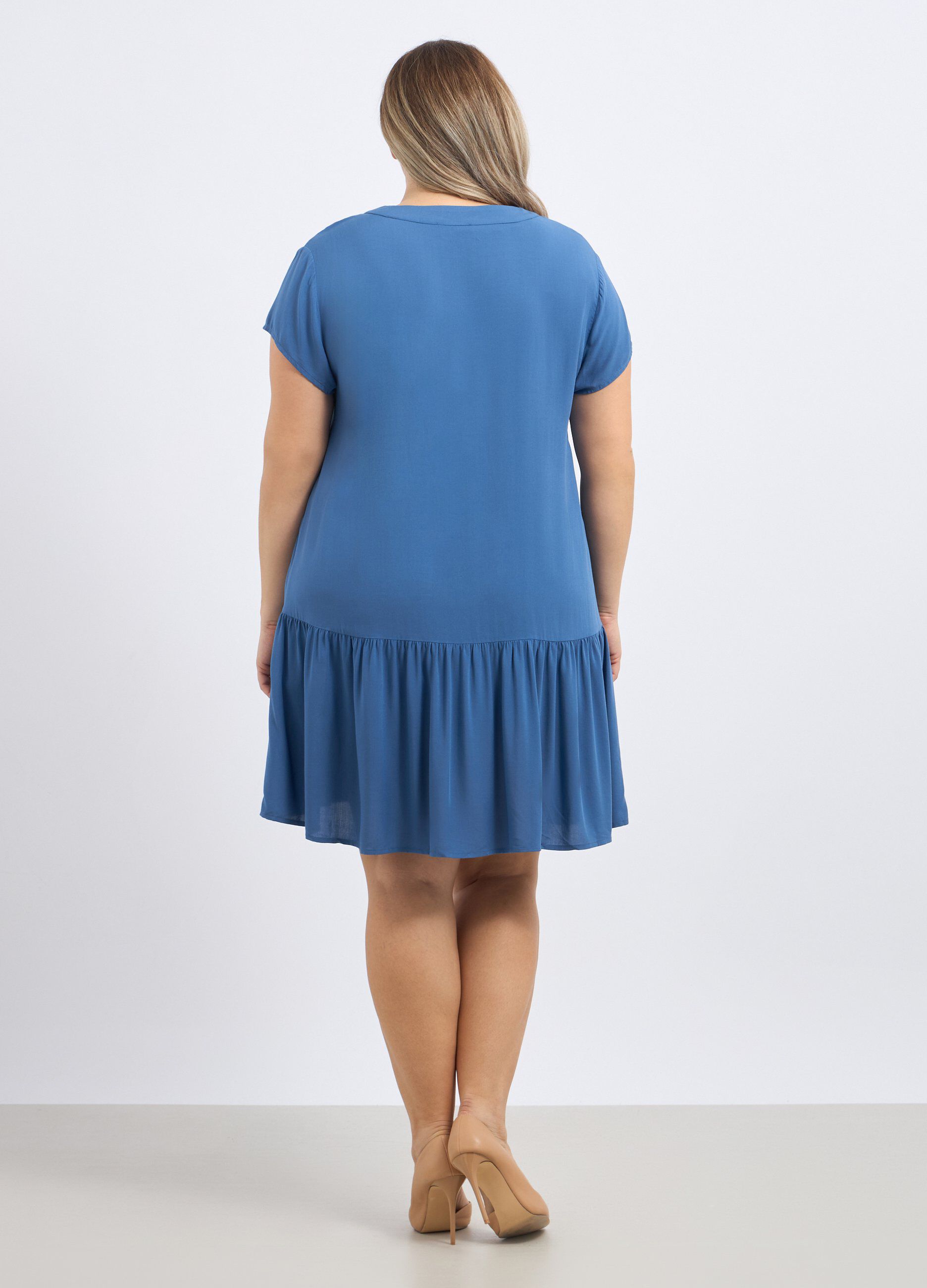 Abito corto in pura viscosa donna curvy_1