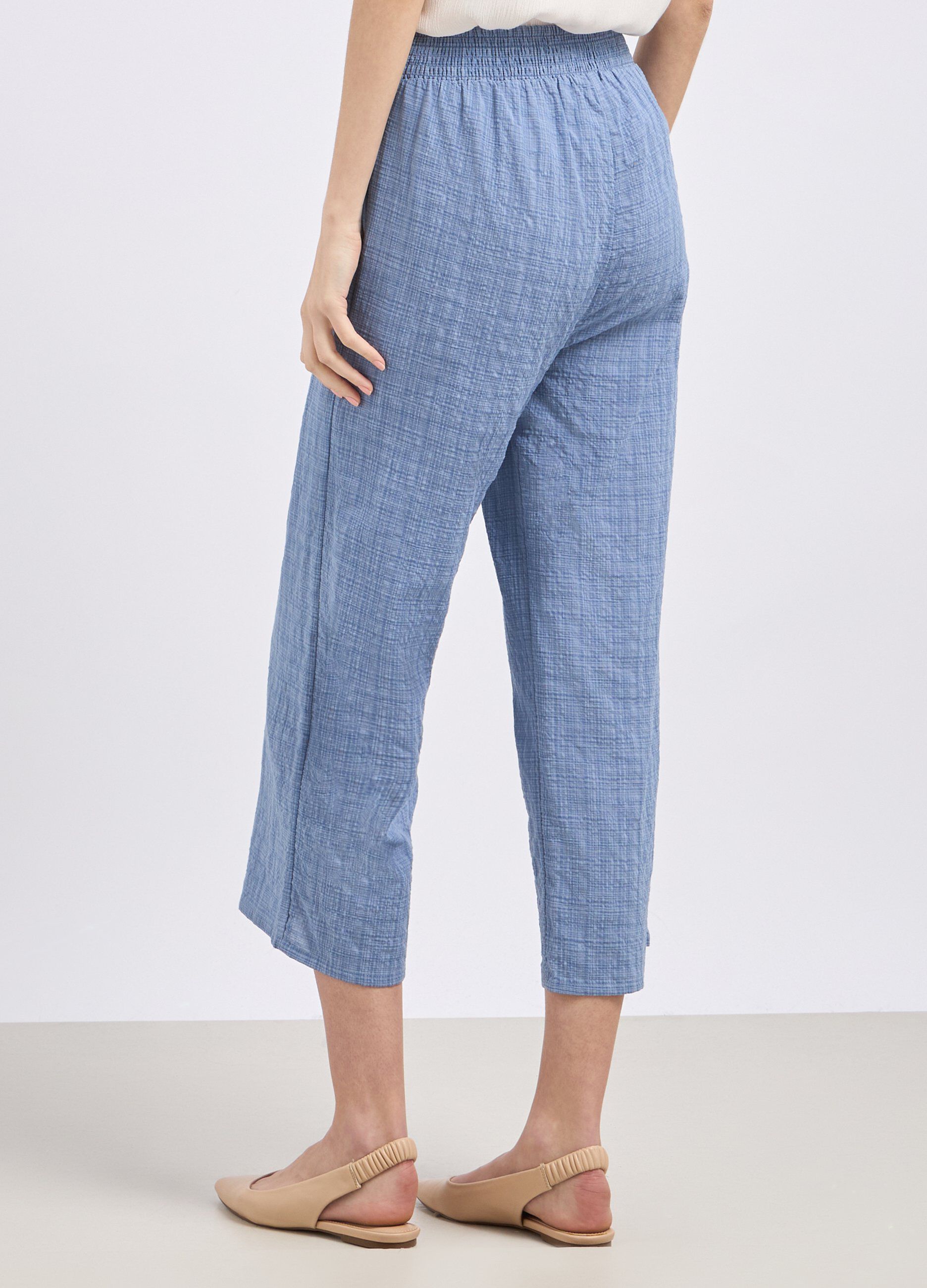 Culotte wide leg in cotone donna_1
