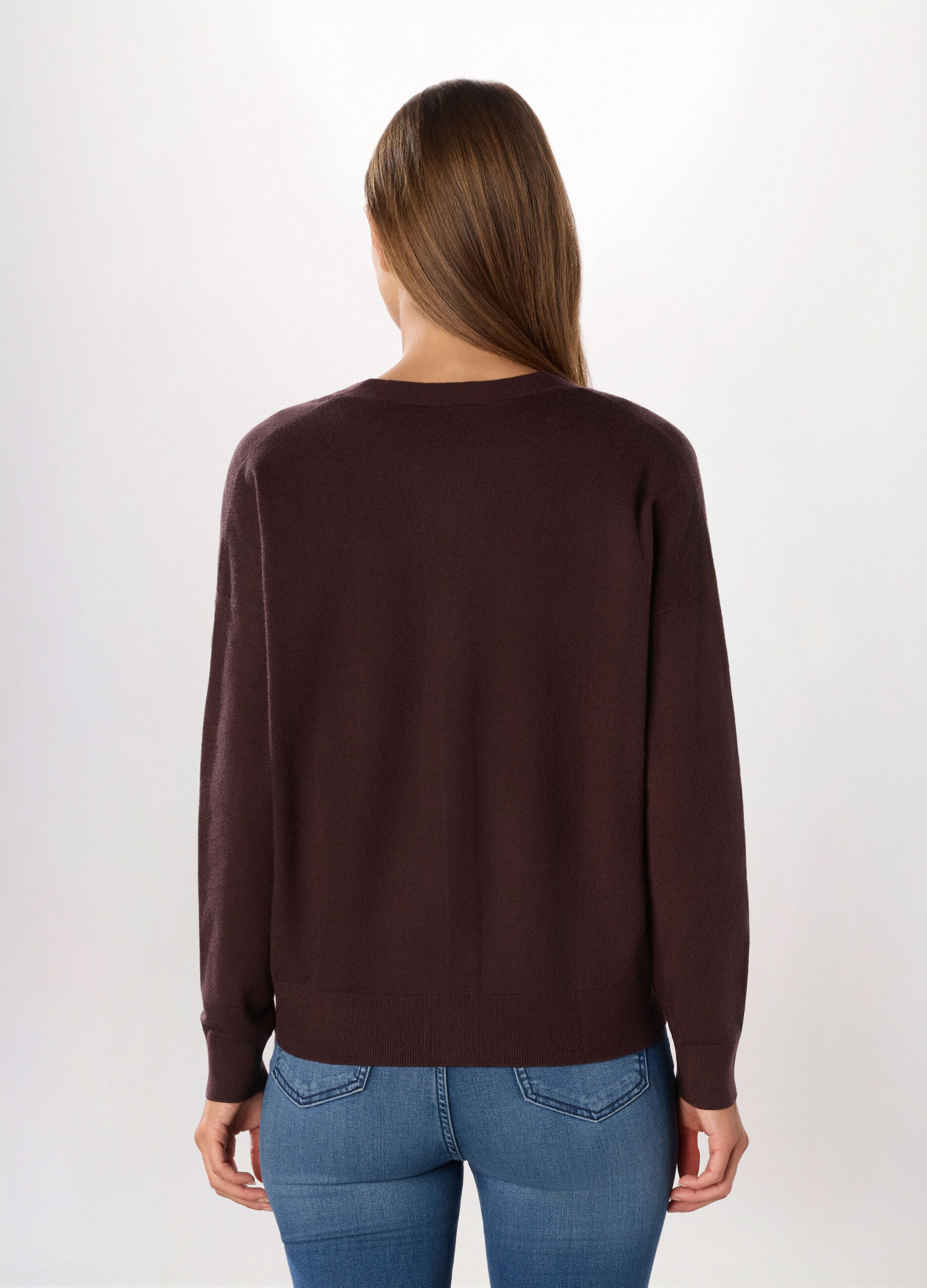 Cardigan tricot con scollo a V donna_1