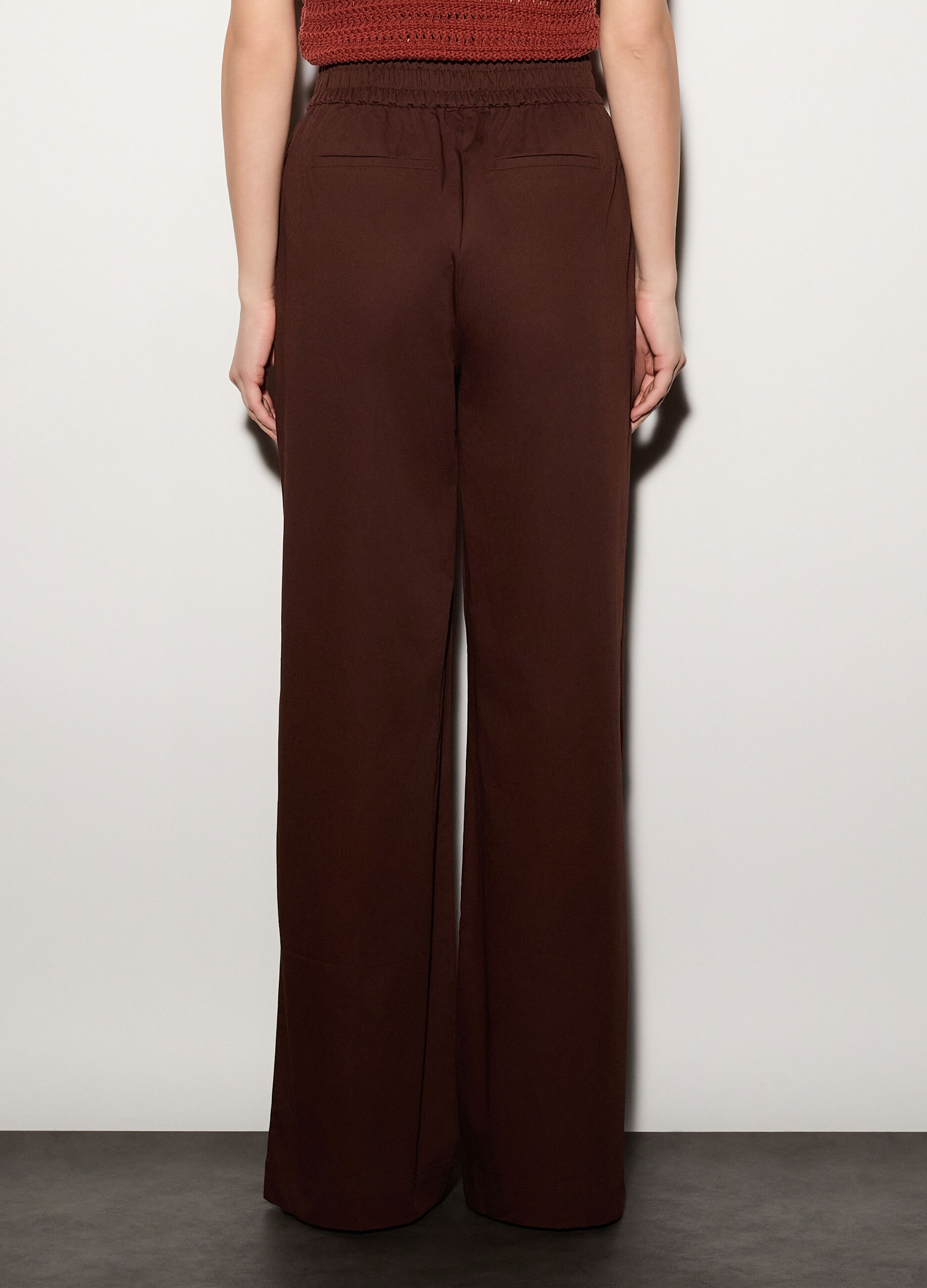 Pantaloni palazzo regular fit in puro cotone donna