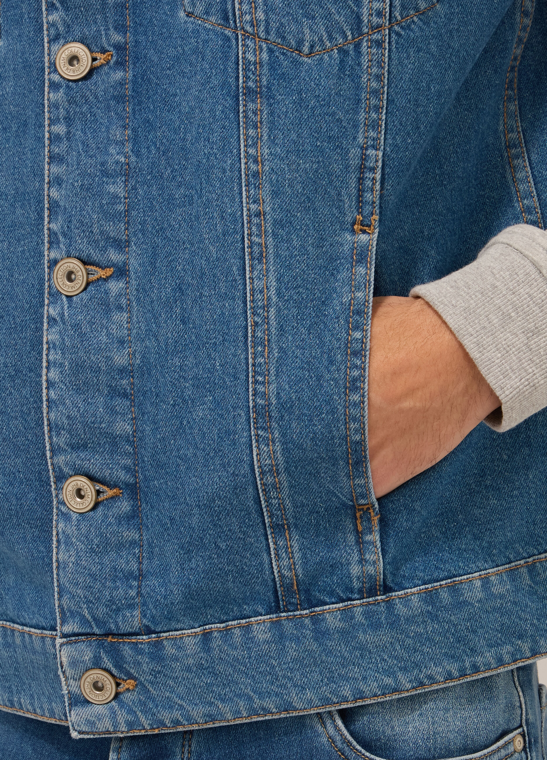 Giacca sportiva in denim di cotone uomo_2